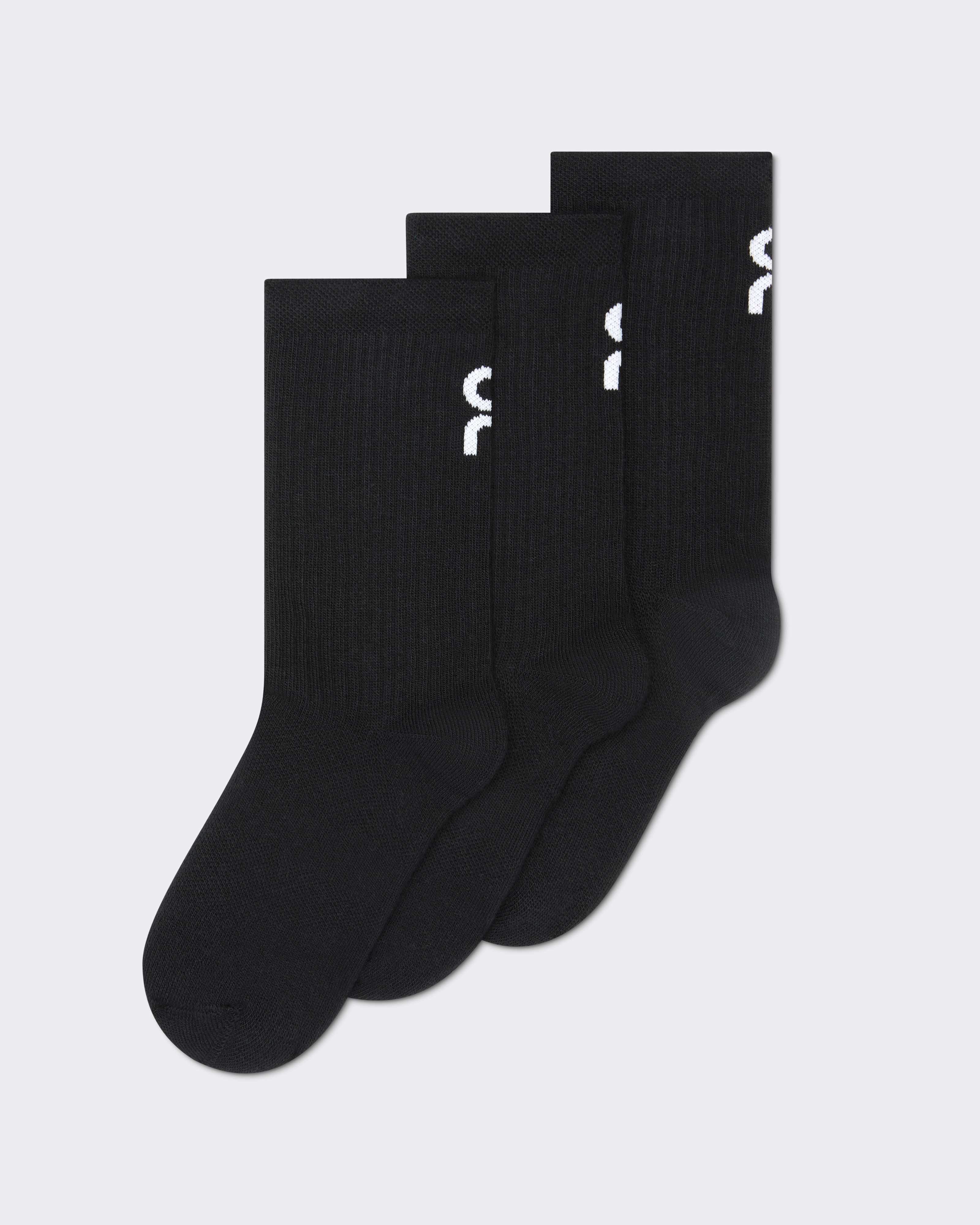 Logo Sock High 3P Kids in Black