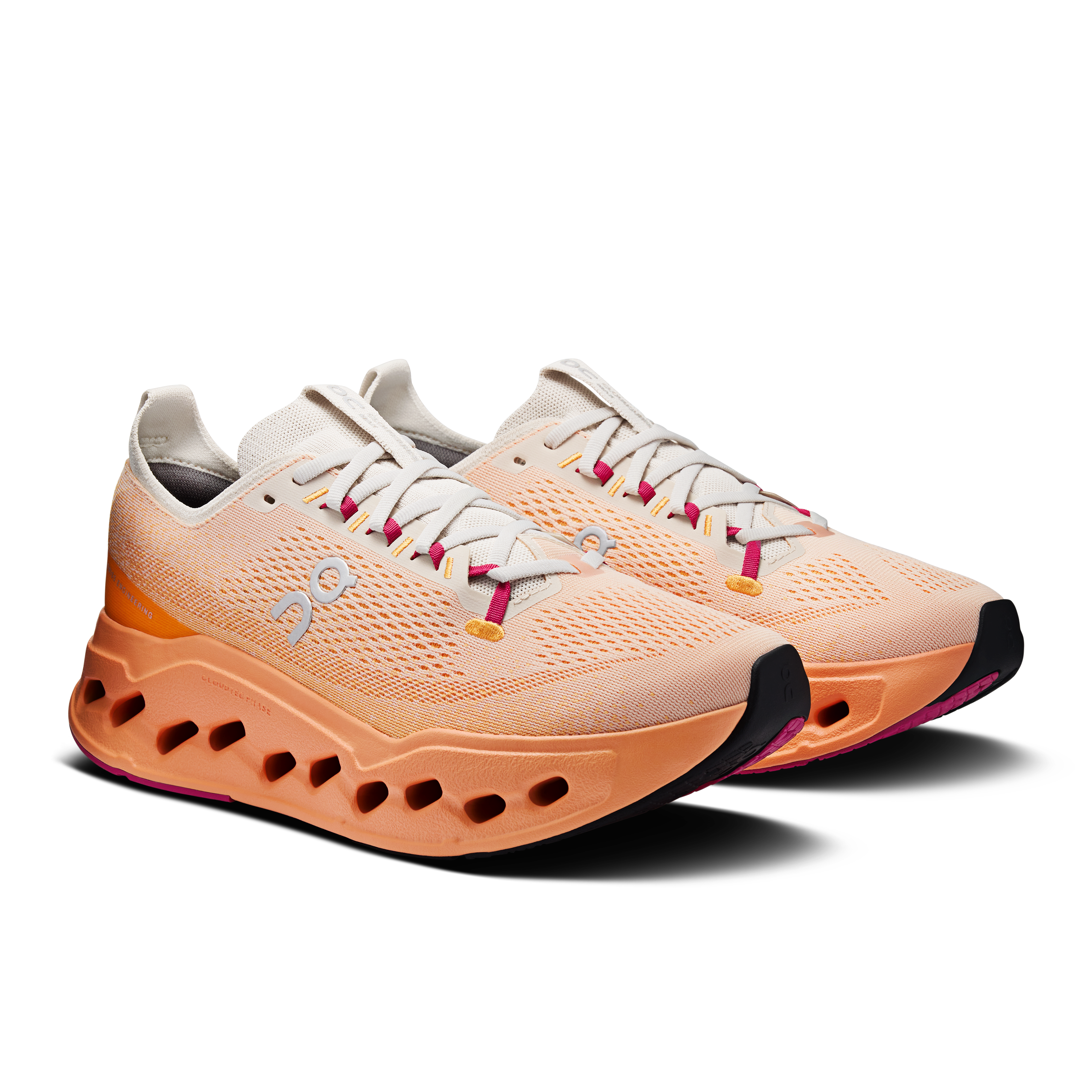 On Cloudsurfer Max Pearl & Tangerine Homme Running sur route Chaussures