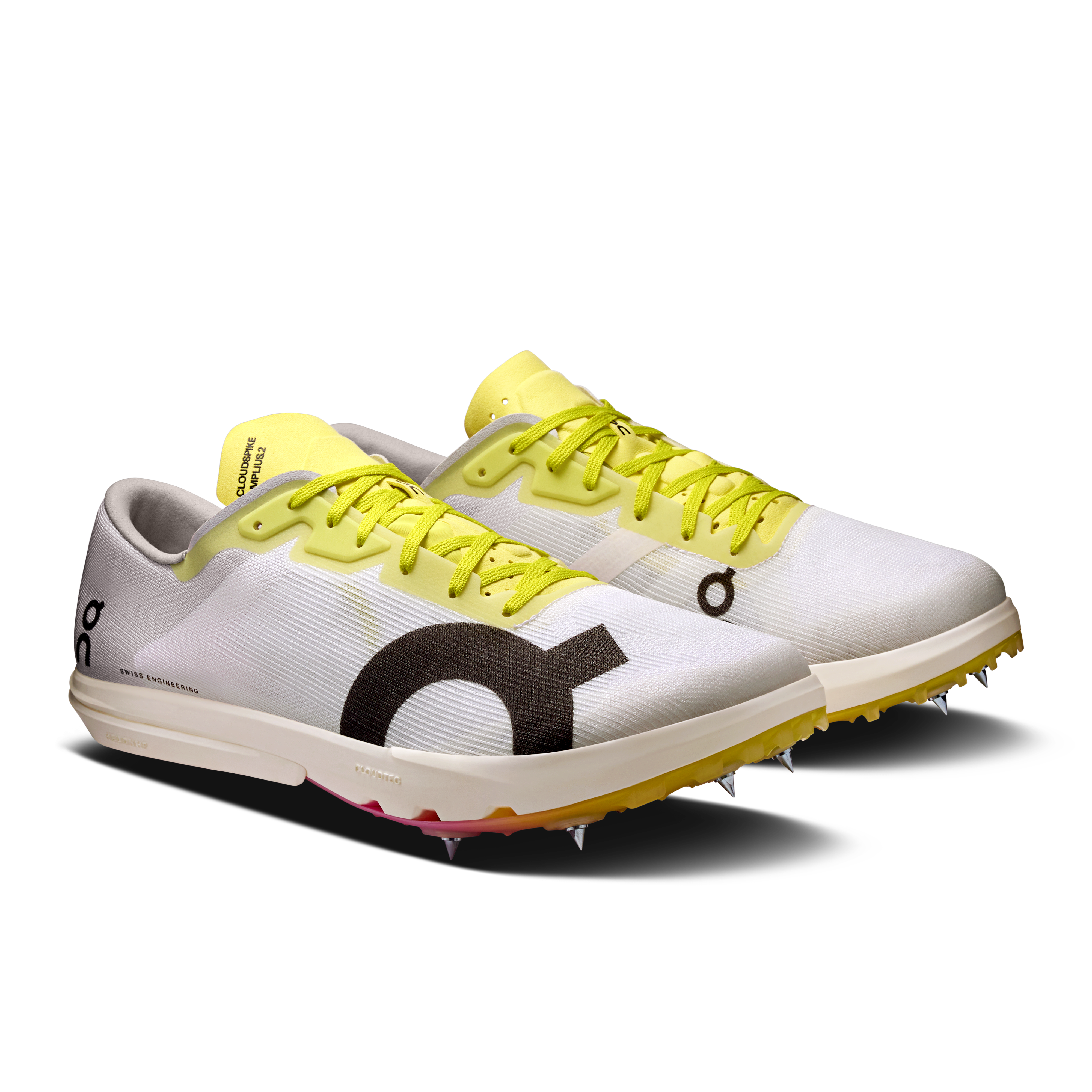 On Cloudspike Amplius 2 White & Raspberry Men Track Shoes