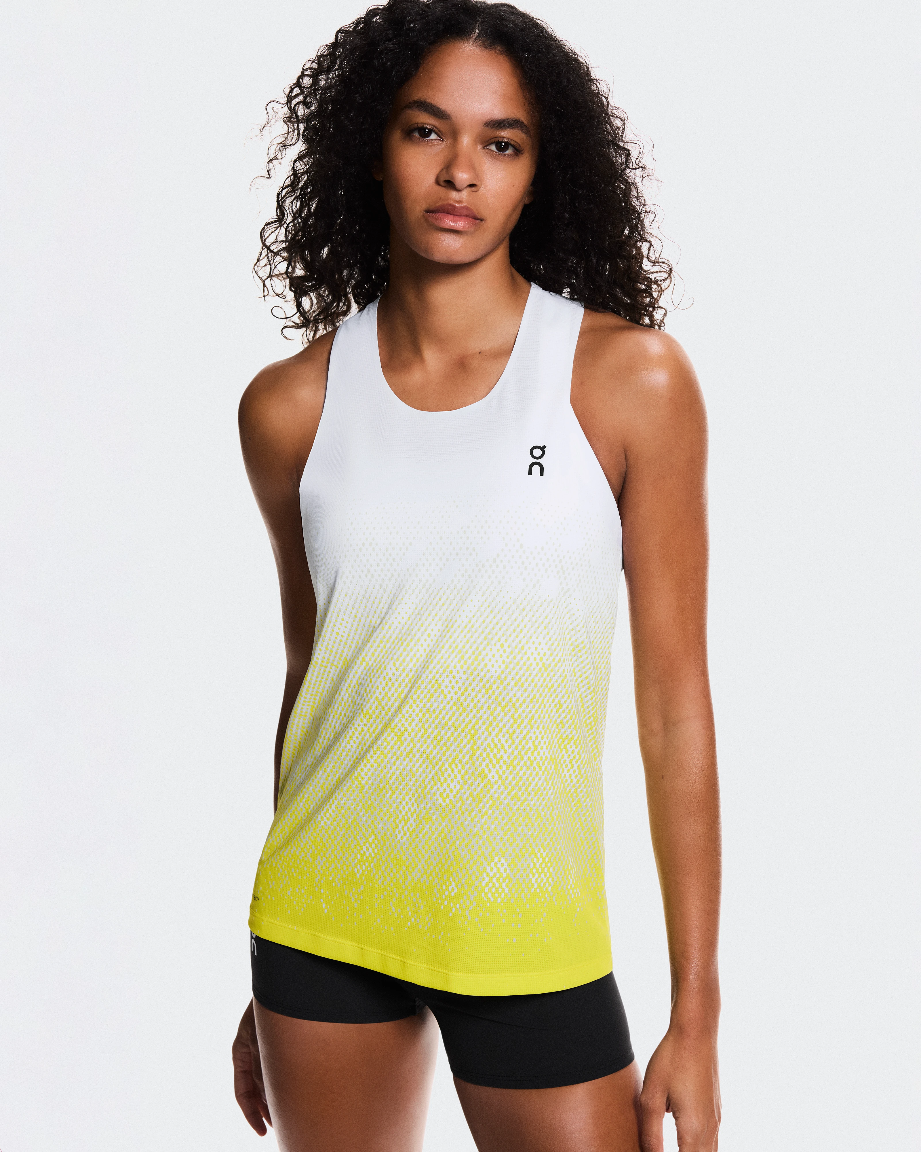 On Zero Singlet White & Lime Women Tops and t-shirts