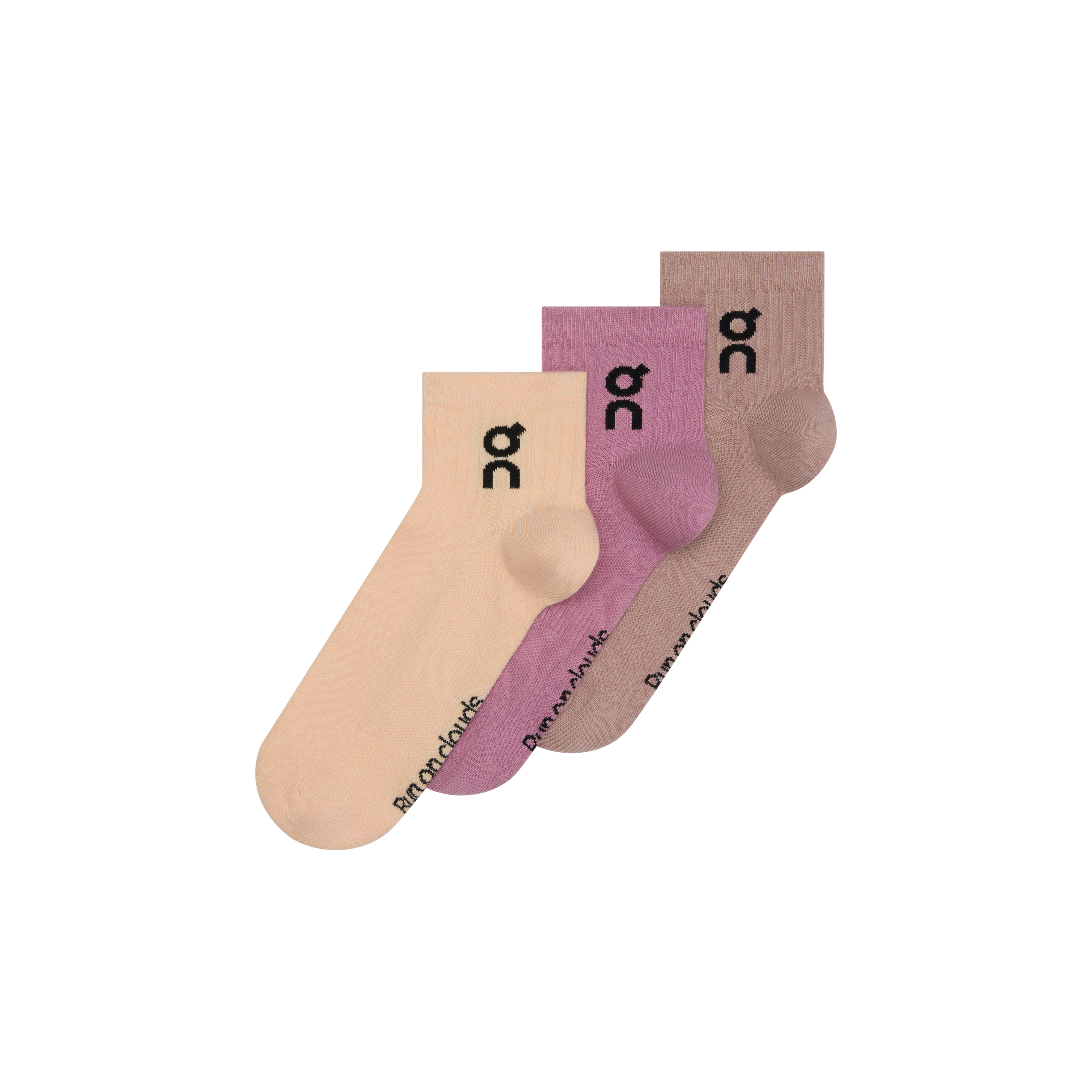 Logo Sock Mid 3P in Sherbet/Rhodonite