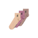 Logo Sock Mid 3P in Sherbet/Rhodonite