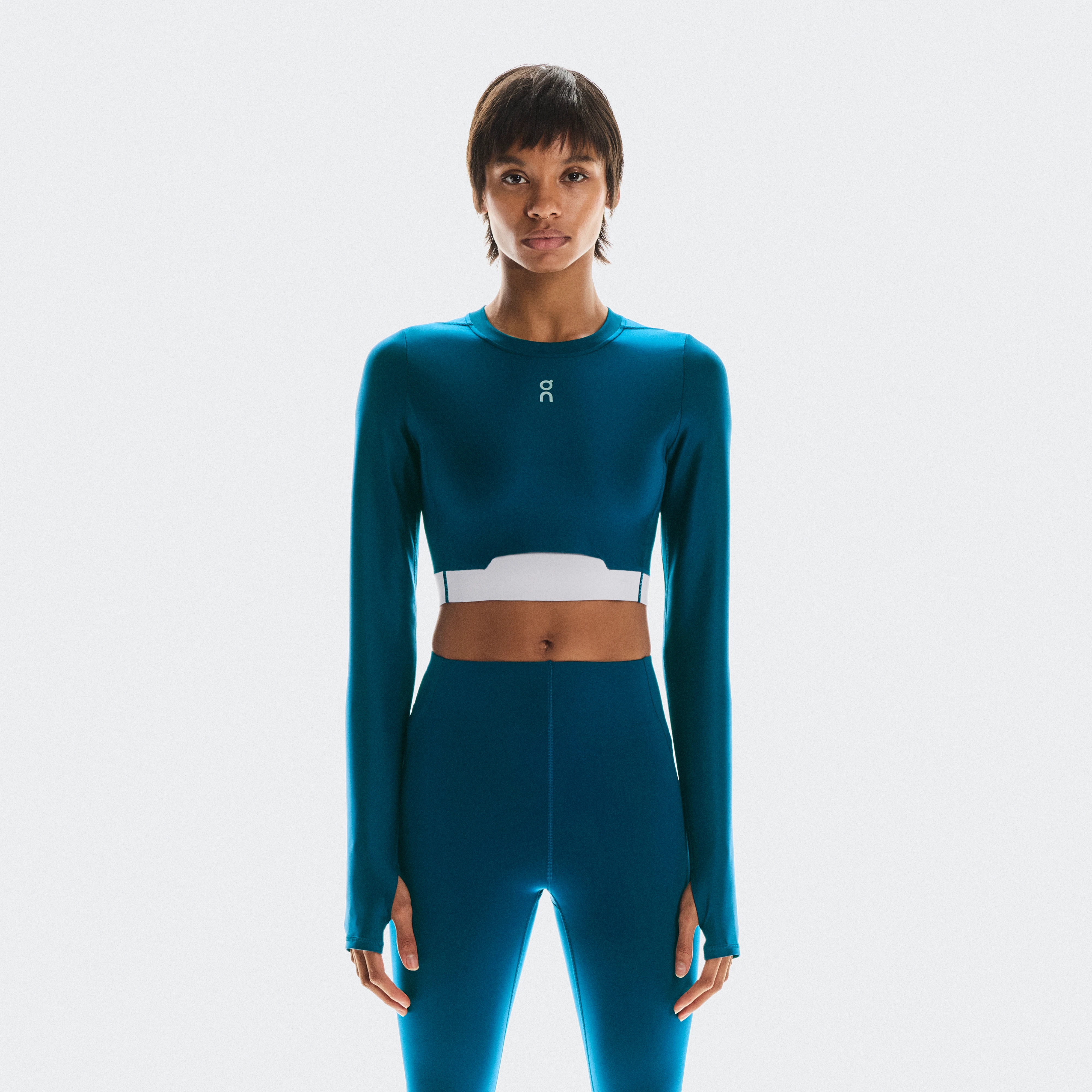 On Train Long Sleeve Crop Blue Women Women – HIIT, spinning, ultra-soft Tops and t-shirts