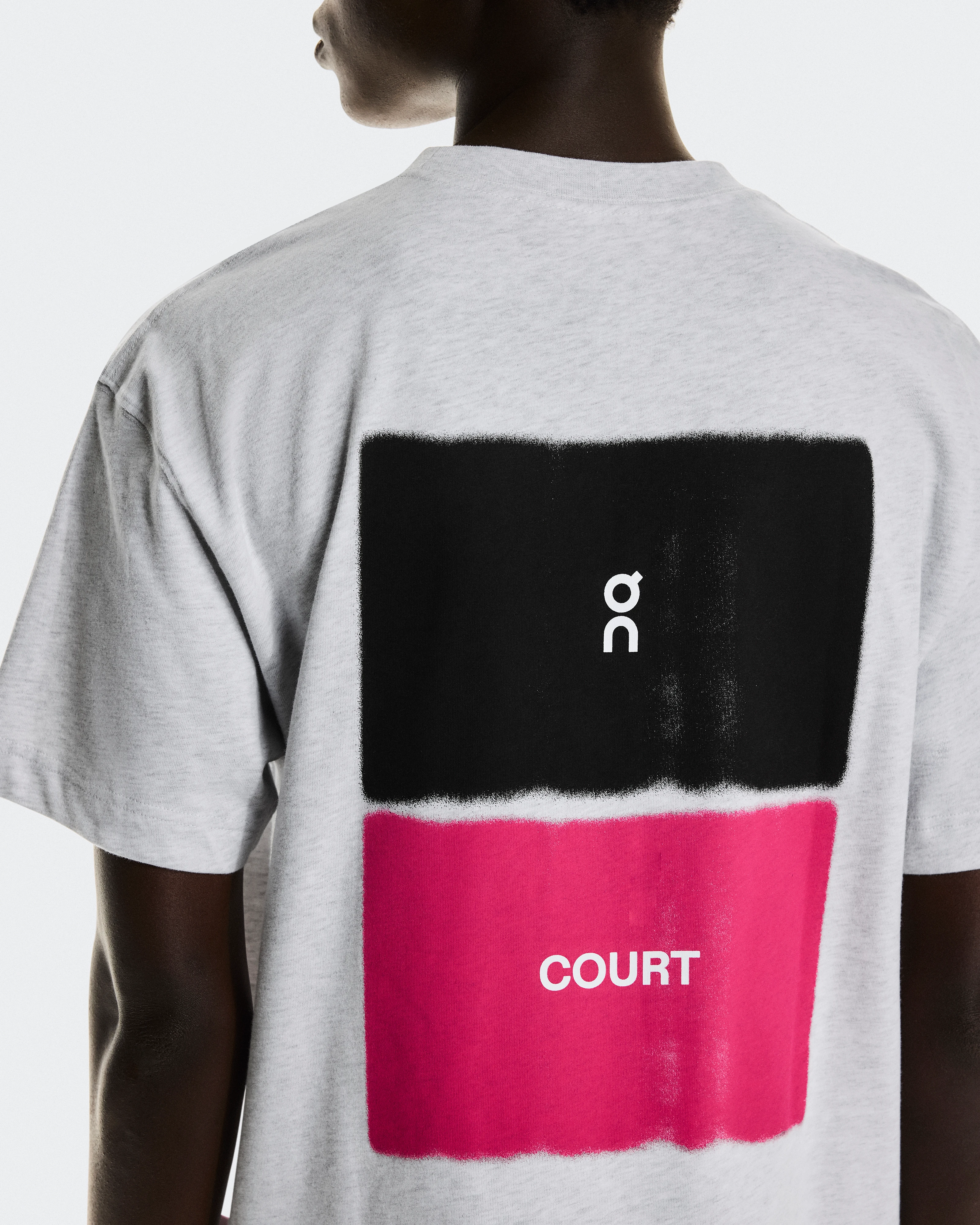 On Club-T Court Heather Gray & Pink Men Tops and t-shirts