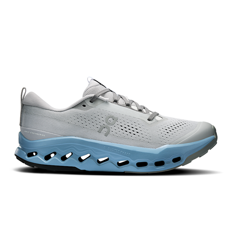 On Men's Cloudsurfer Trail 2 Running Shoe in Rock/Niagara, Size: 9.5, Recycled Polyester