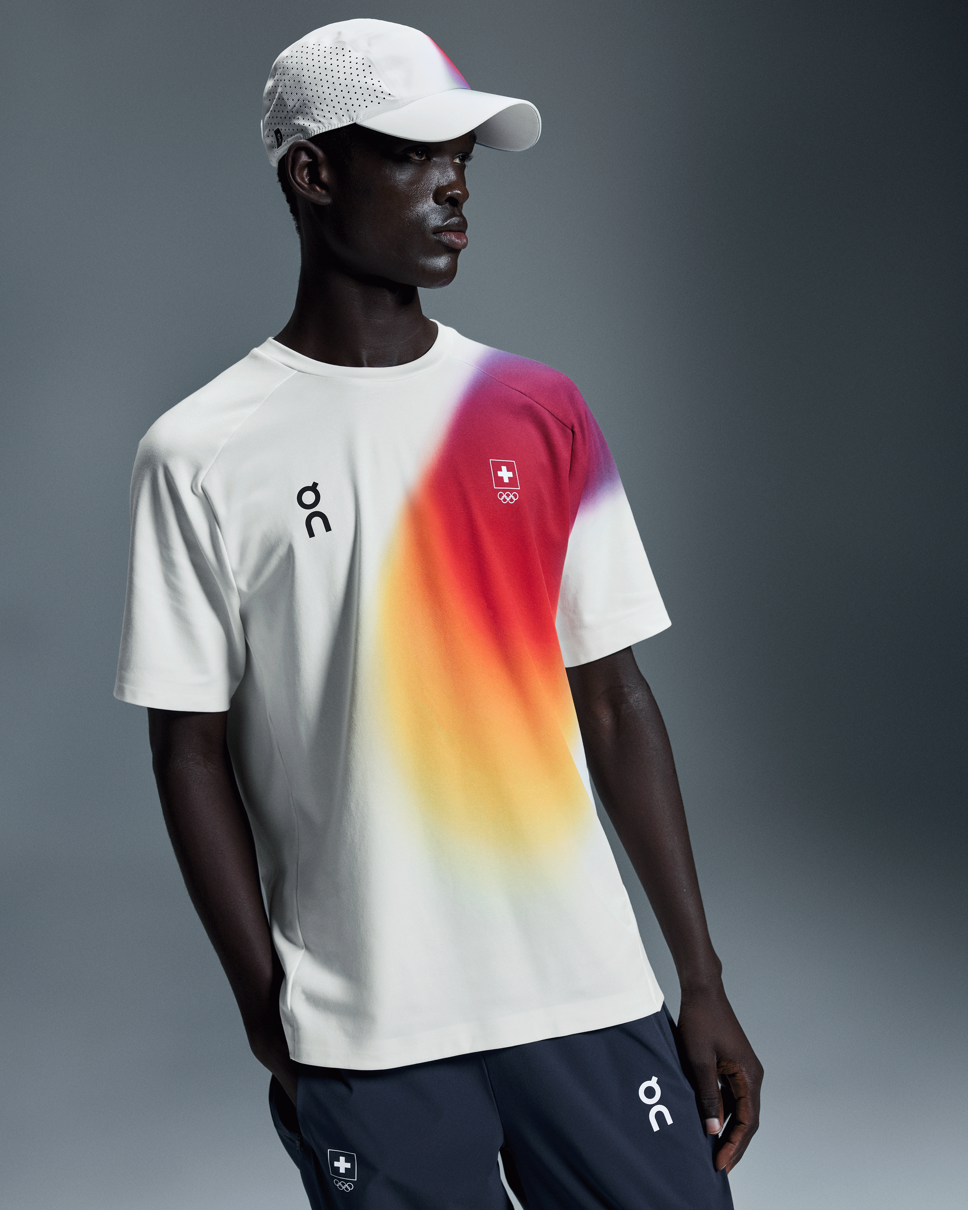 On Swiss Olympic Focus-T Undyed-White Men Tops and t-shirts