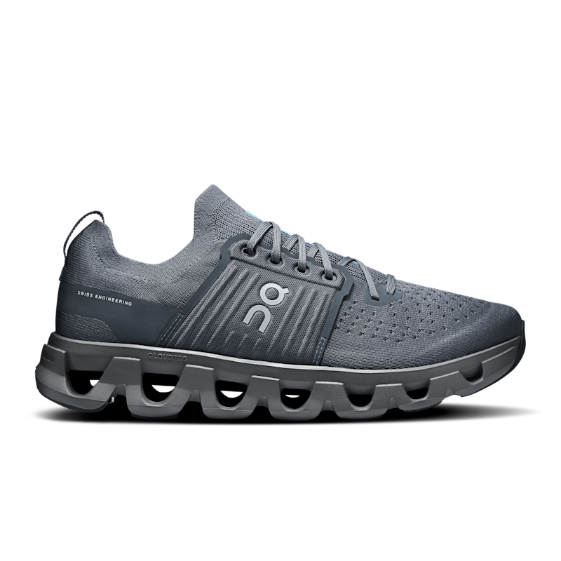 On Men's Cloudswift 4 Road Running Shoe in Stone/Asphalt, Size: 46, Recycled Polyester ️