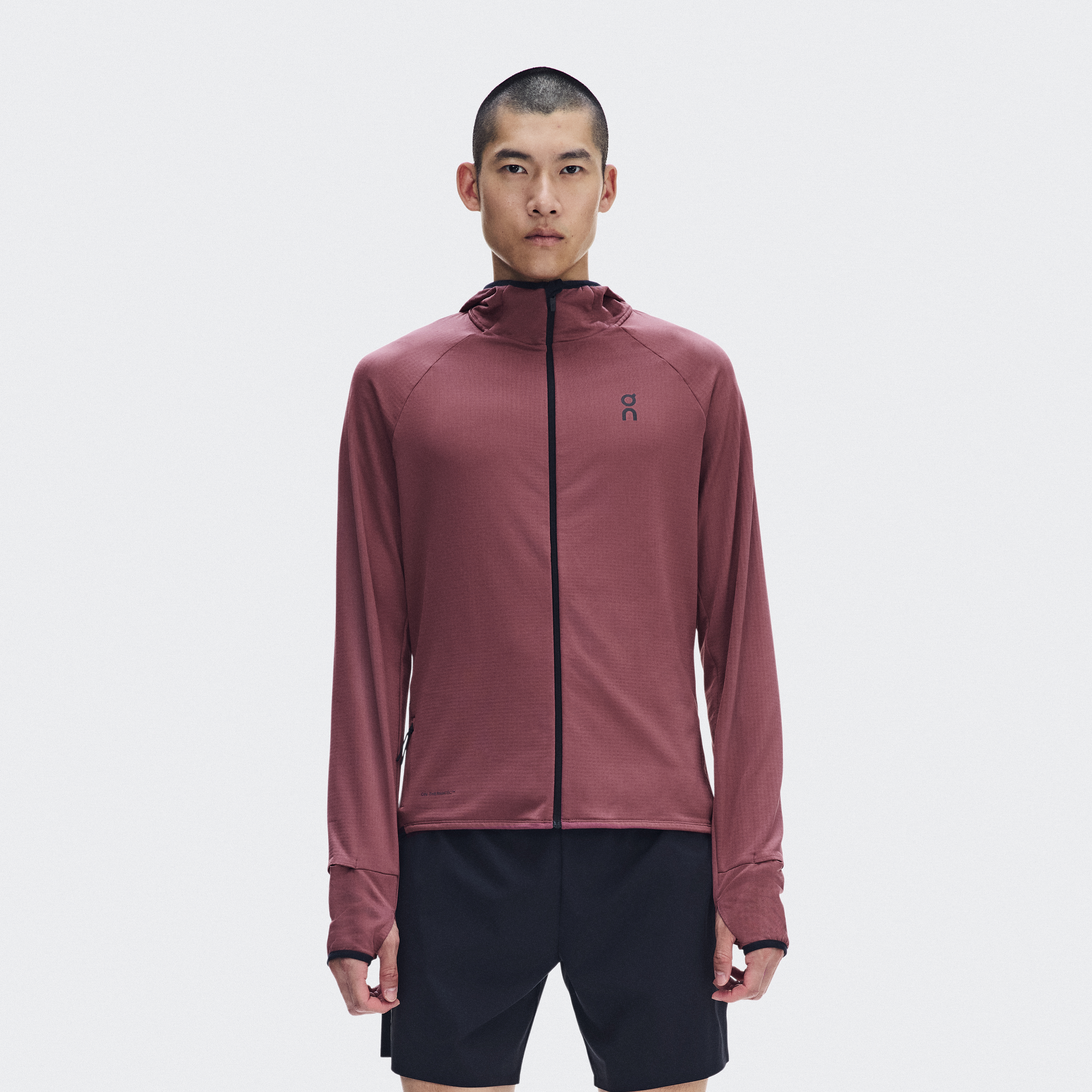 Climate Zip Hoodie in Barberry
