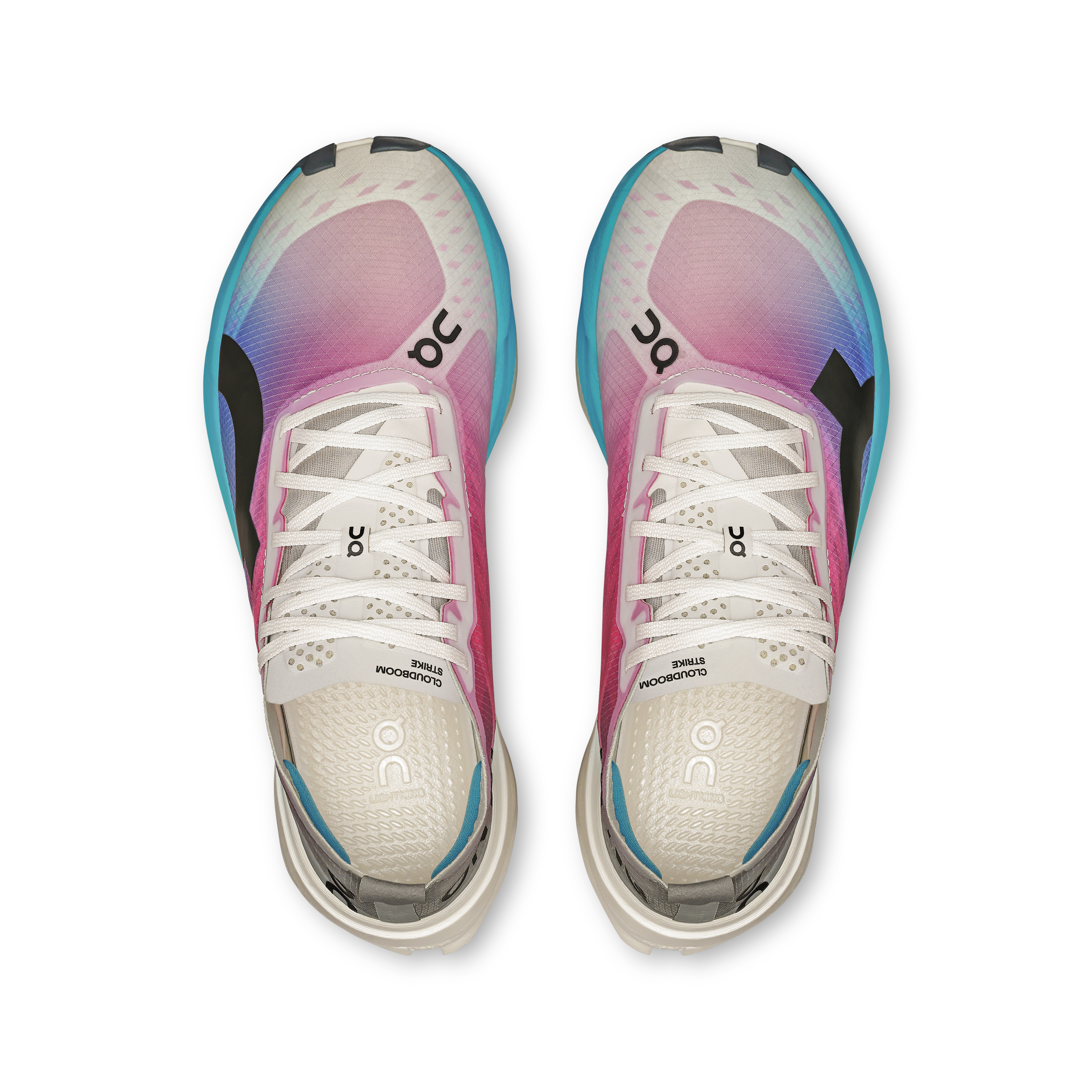 On Cloudboom Strike White & Horizon Damen Strassenlauf Schuhe