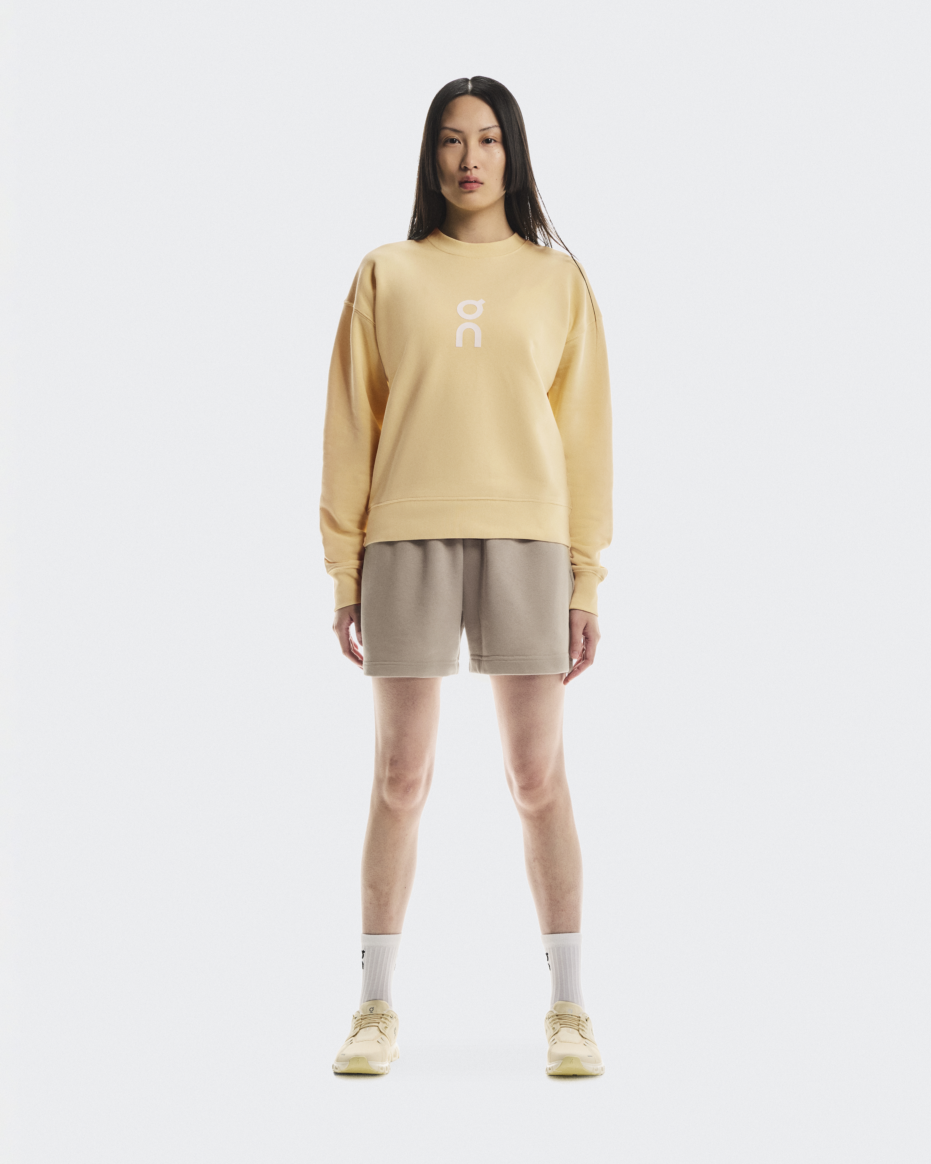 On Club Crew Felpa per Donna in Nectar, Taglia: Large, Polyester