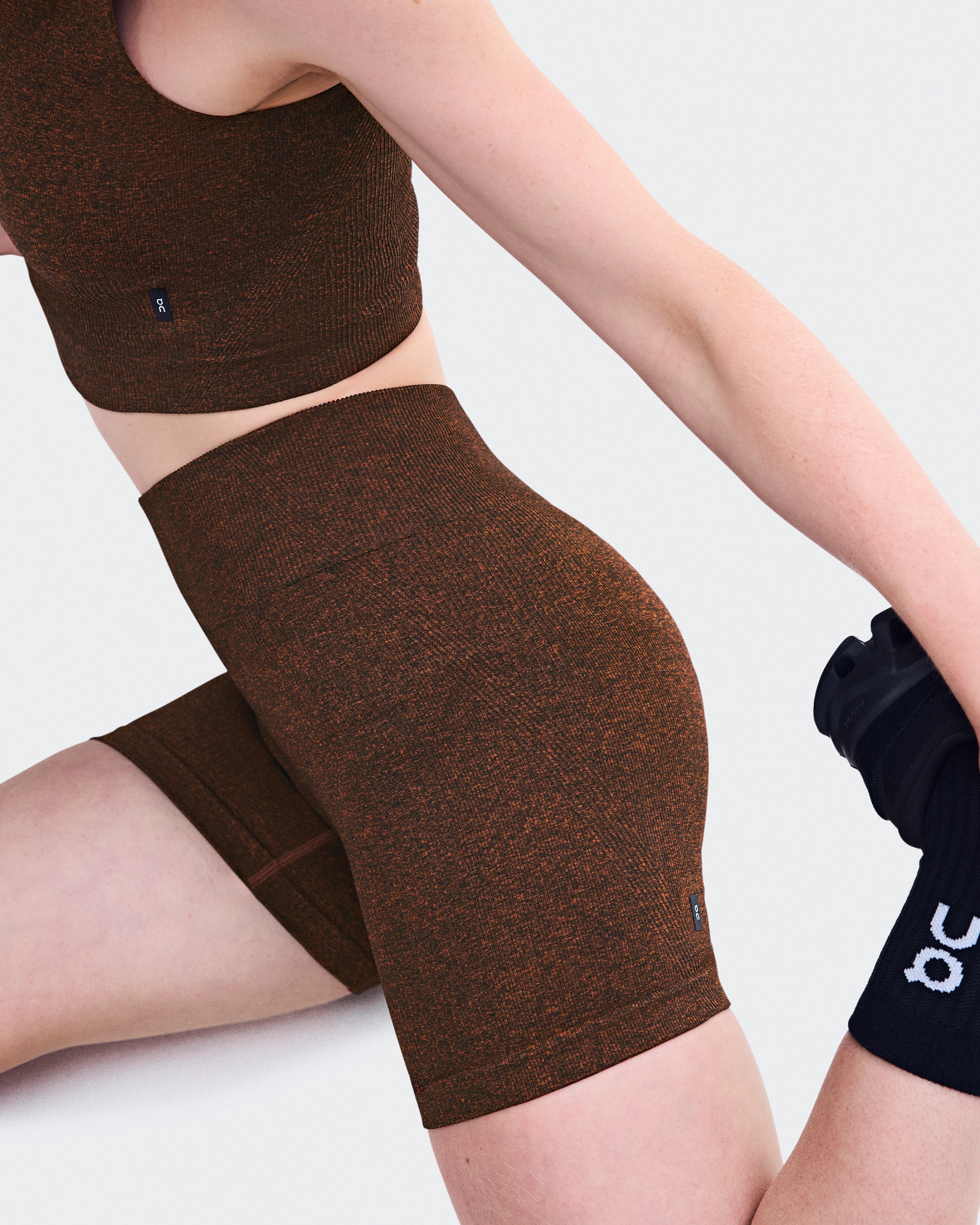 On Studio Knit Shorts Cinnamon Heather Femme Leggings