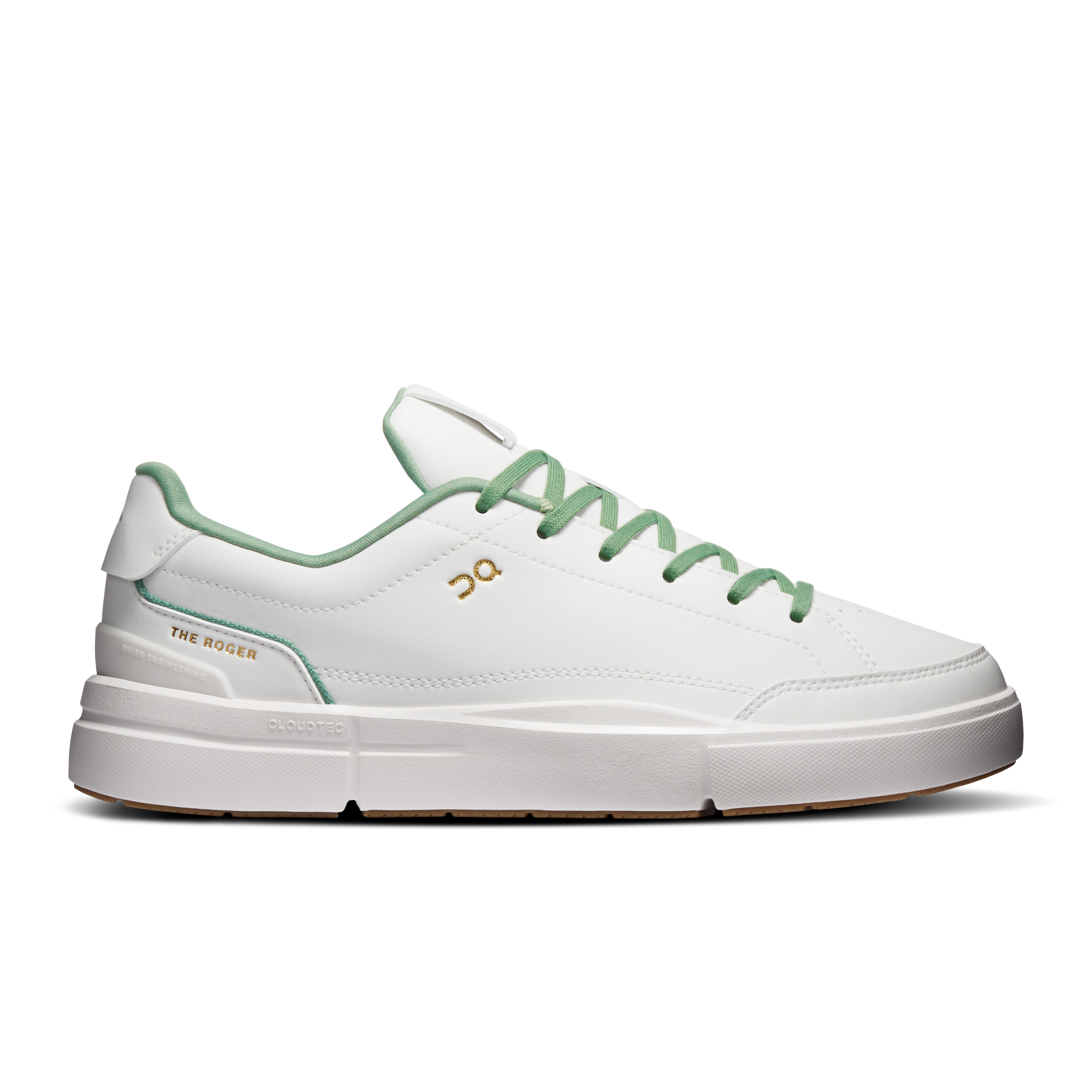 On THE ROGER Centre Court Ivory & Fern Women – All-day Shoes