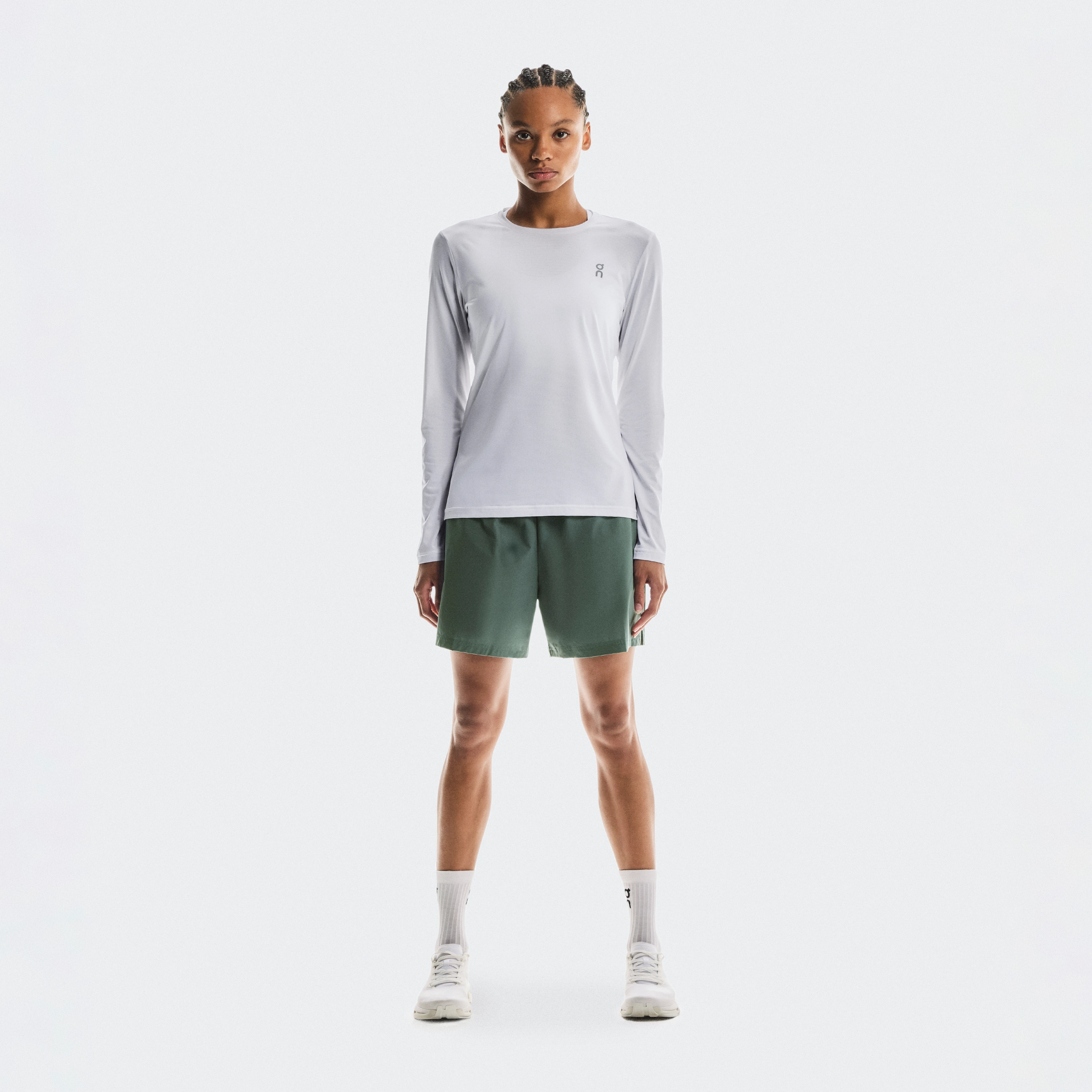 On 5" Core Shorts Green Women Women – Running, lightweight, inner brief Shorts