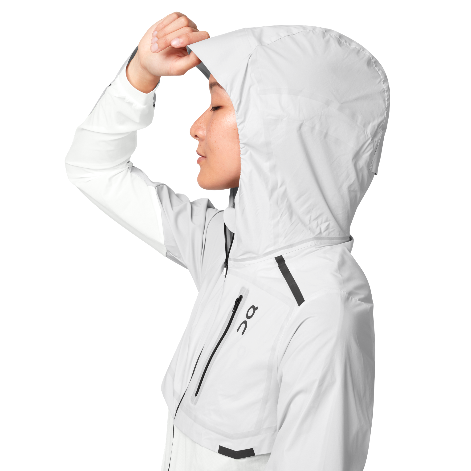 Women's Weather Jacket, Grey & White