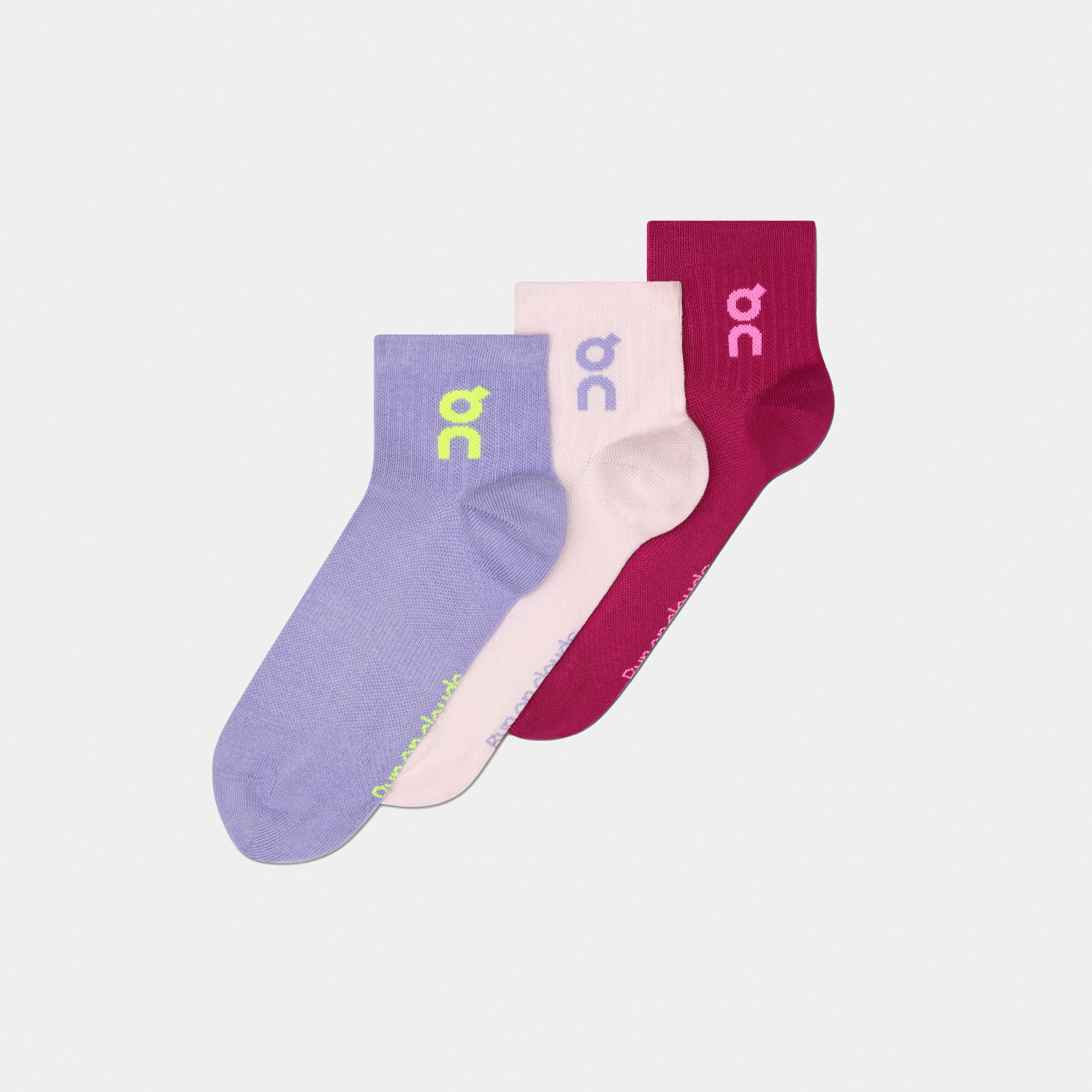 On Logo Sock Mid 3P Purple Unisex Unisex – All day, breathable, versatile Socks