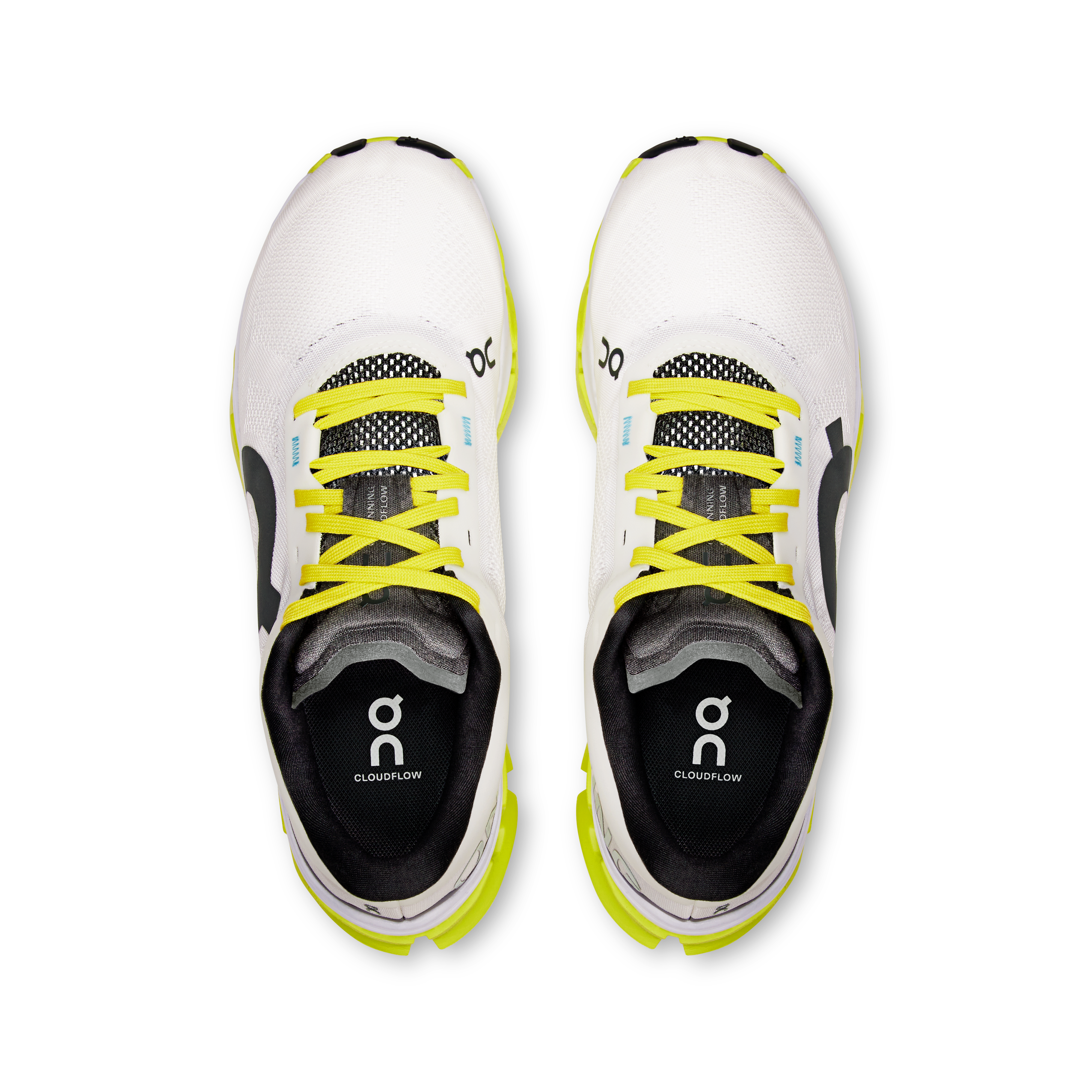 On Cloudflow 5 White & Lime Damen Strassenlauf Schuhe