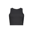 All-Day Ribbed Crop Shirt in Black/Rock