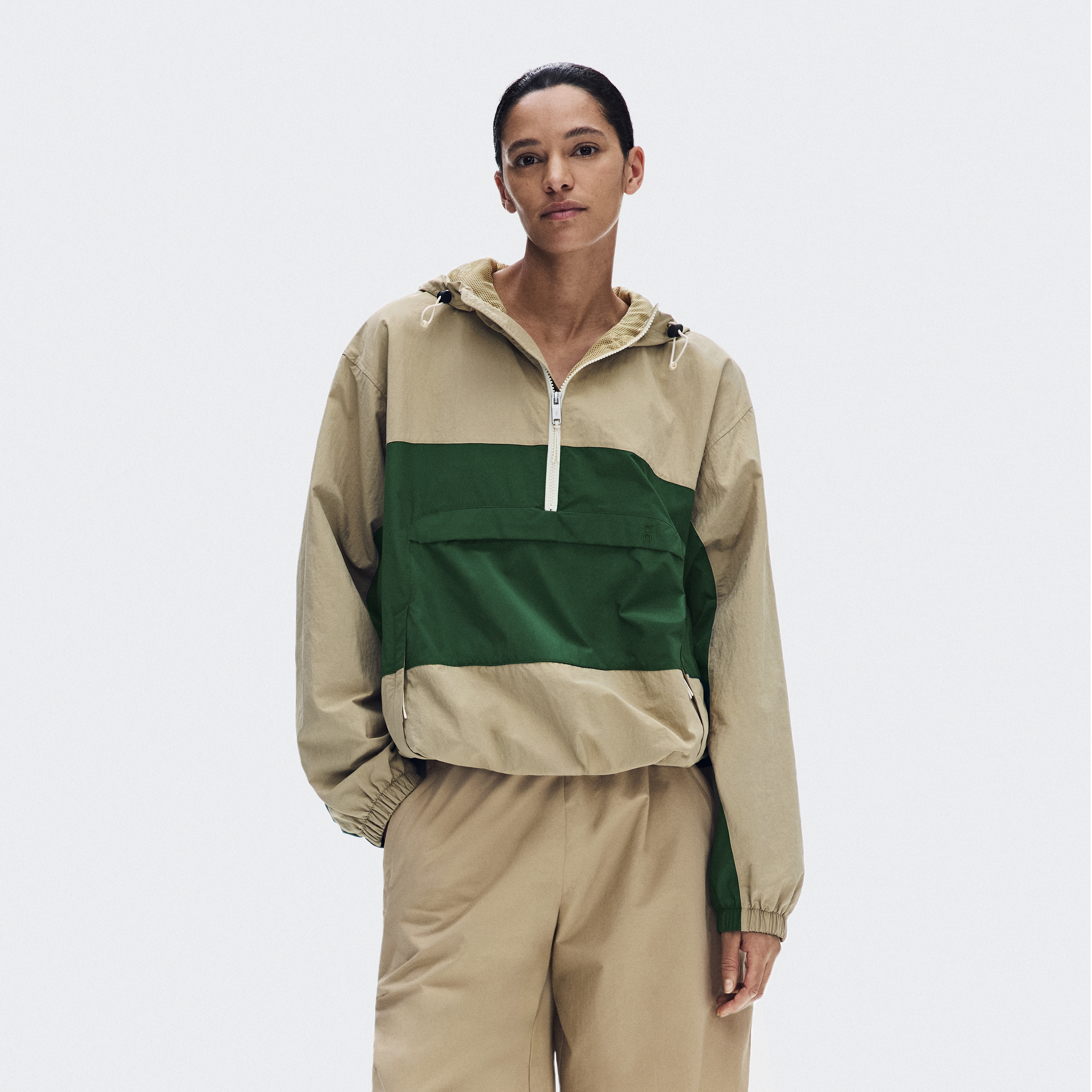Half-Zip Anorak Jacket in Kasha
