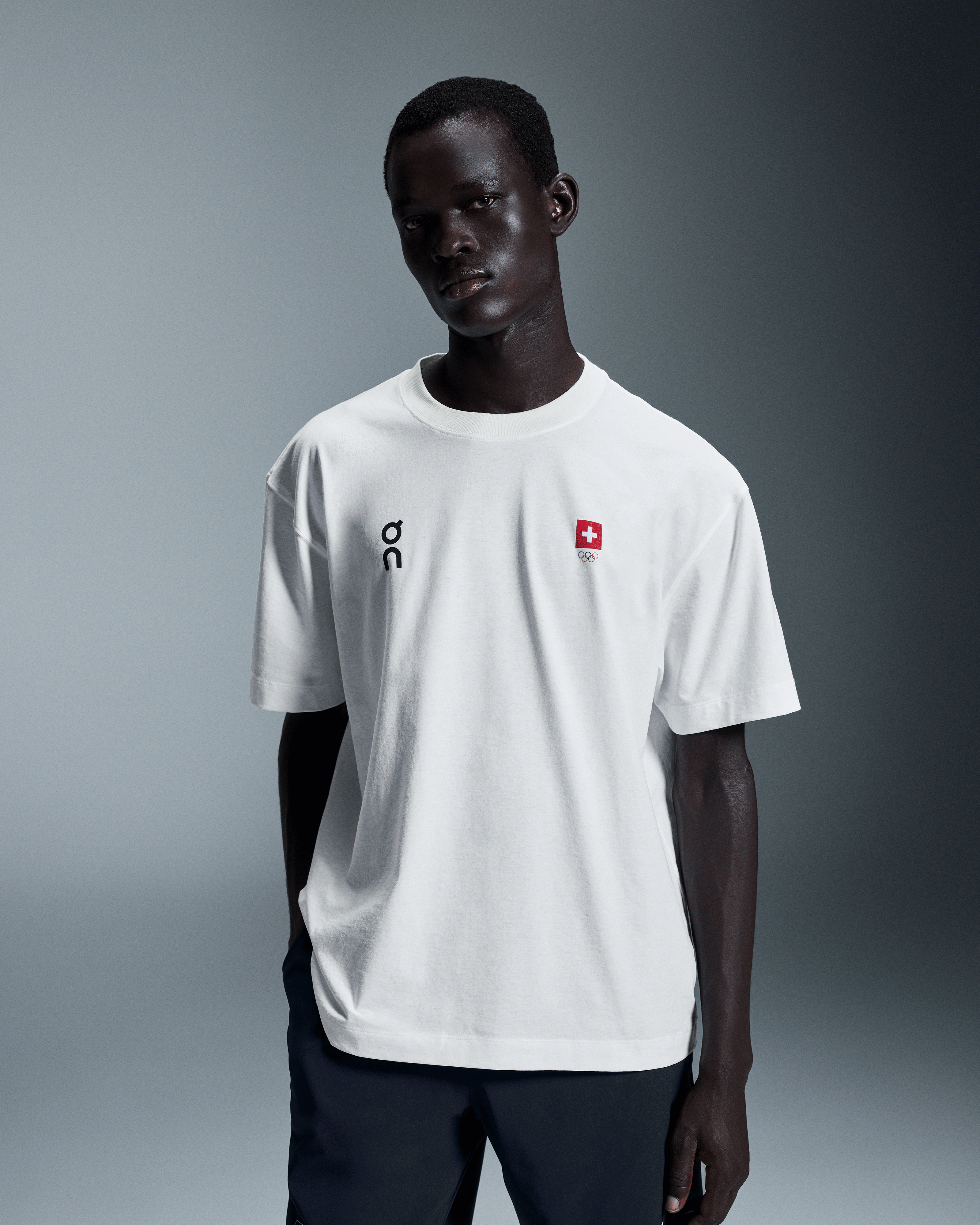 On Swiss Olympic Club-T Undyed-White Men Tops and t-shirts