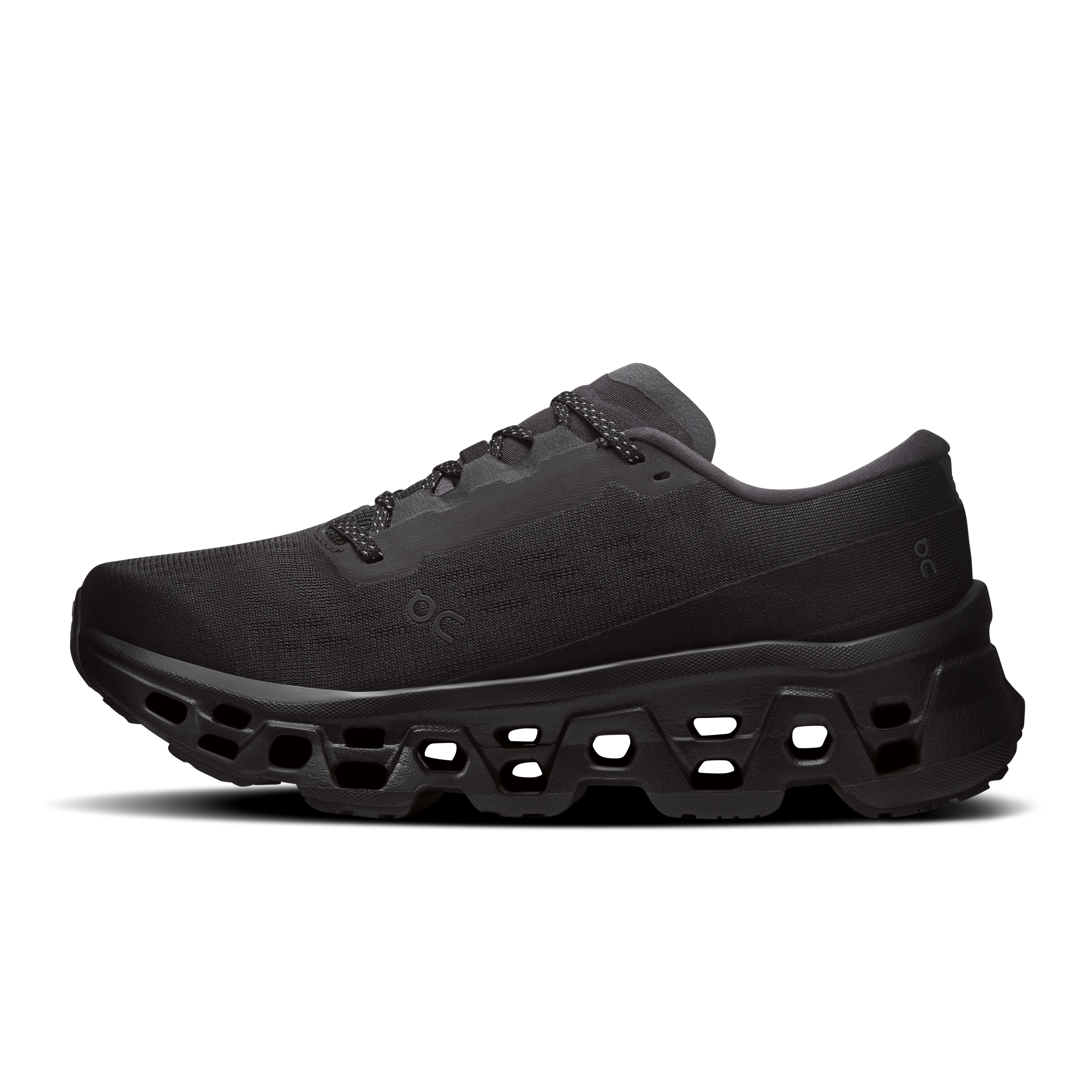 On Cloudmonster 3 Black & Black Femme Running sur route Chaussures