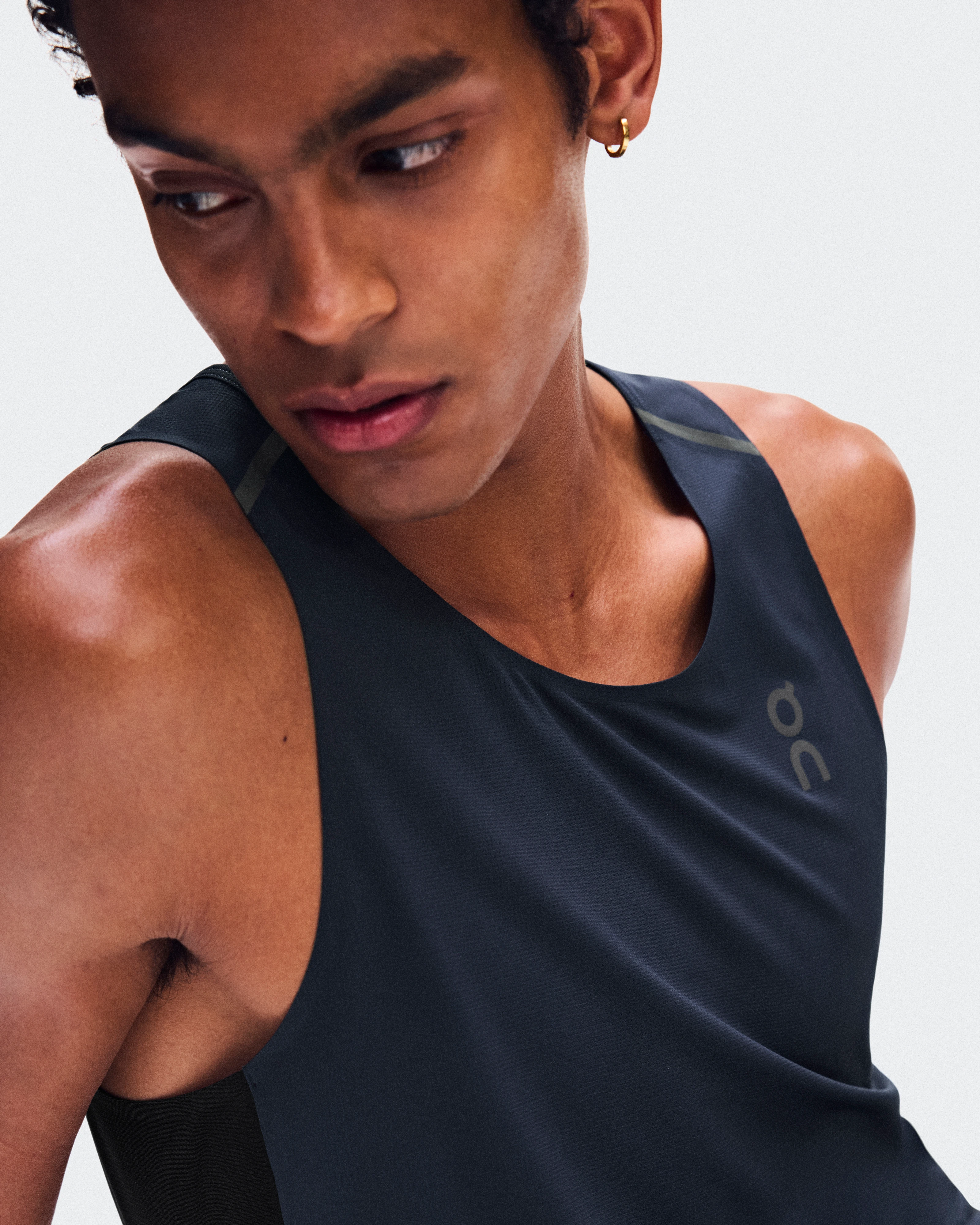On Performance Tank Navy & Black Masculino Partes de cima e camisetas