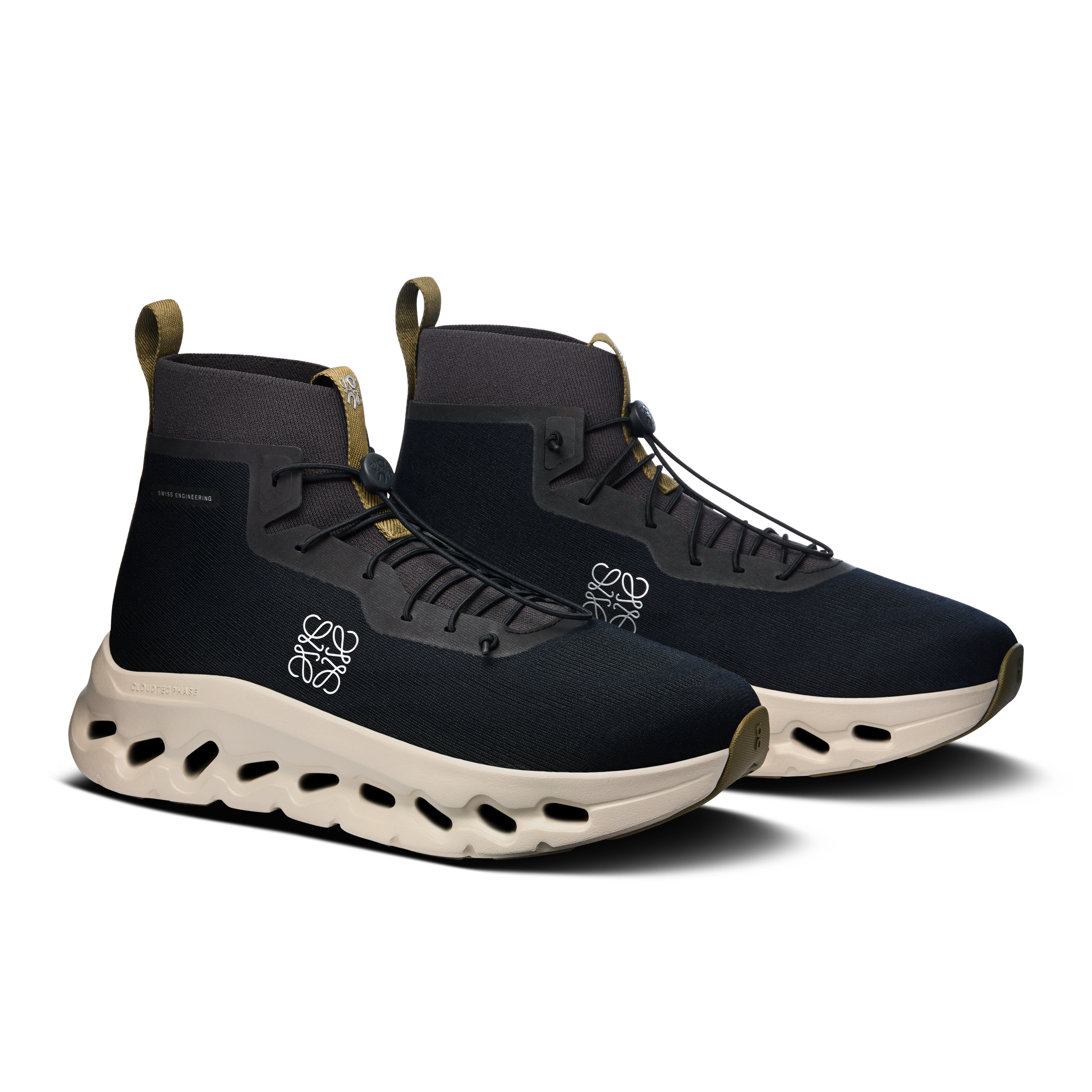 On Cloudtilt Hi LOEWE Black & Oatmeal | Olive Herren Aktiver Lebensstil Schuhe