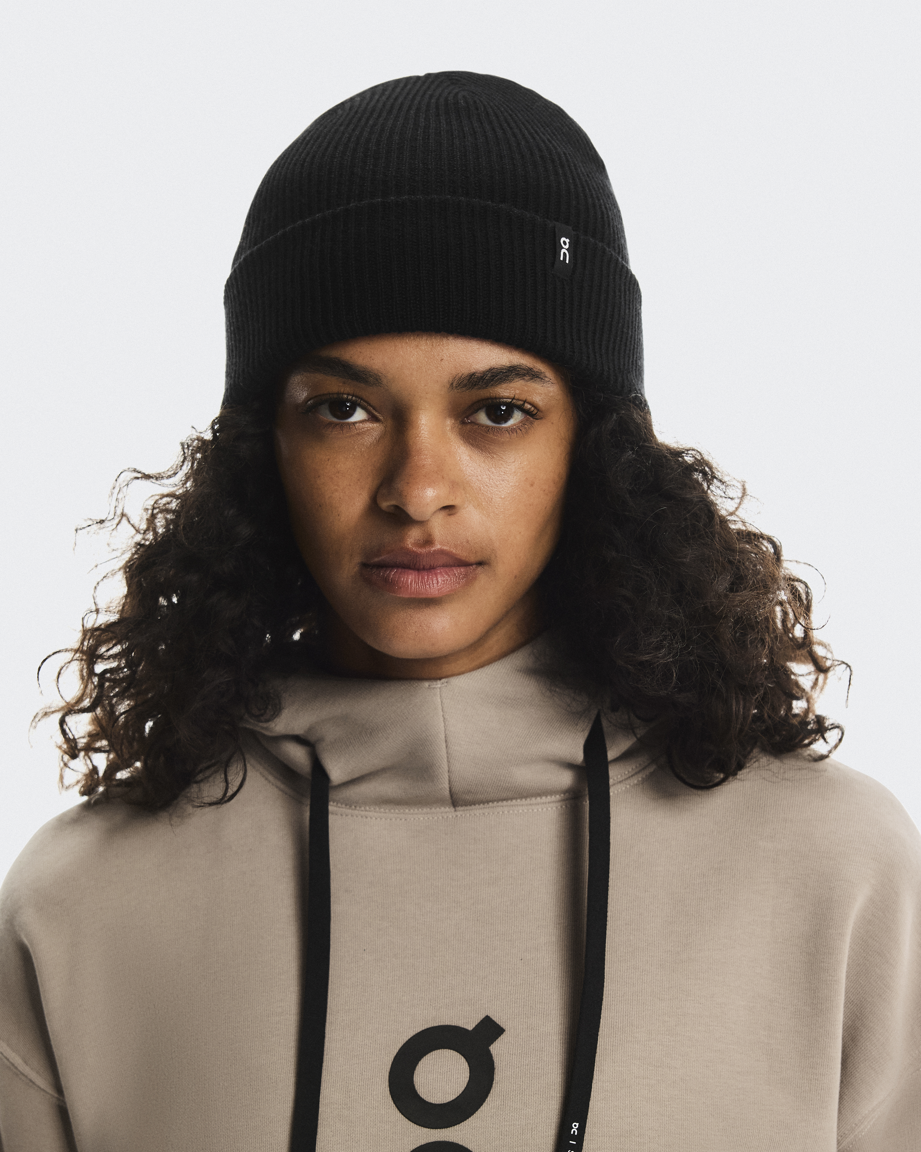 On Merino Beanie in Black, Wool