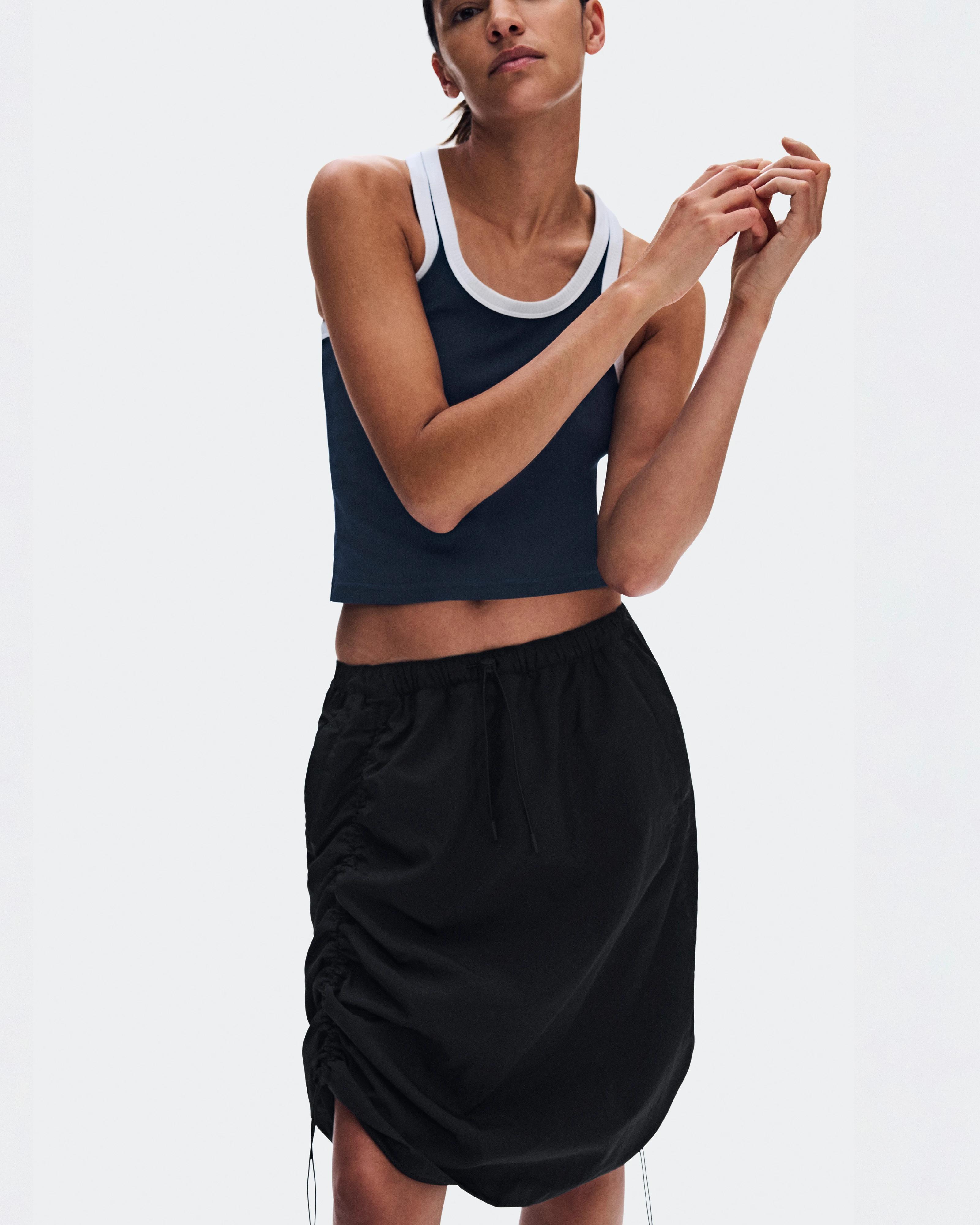 On Drawstring Midi Skirt Black Donna Gonne