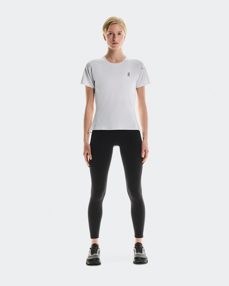 On Women's Performance-T Short-Sleeve Shirt in White/Silver, Size: Small, Polyester