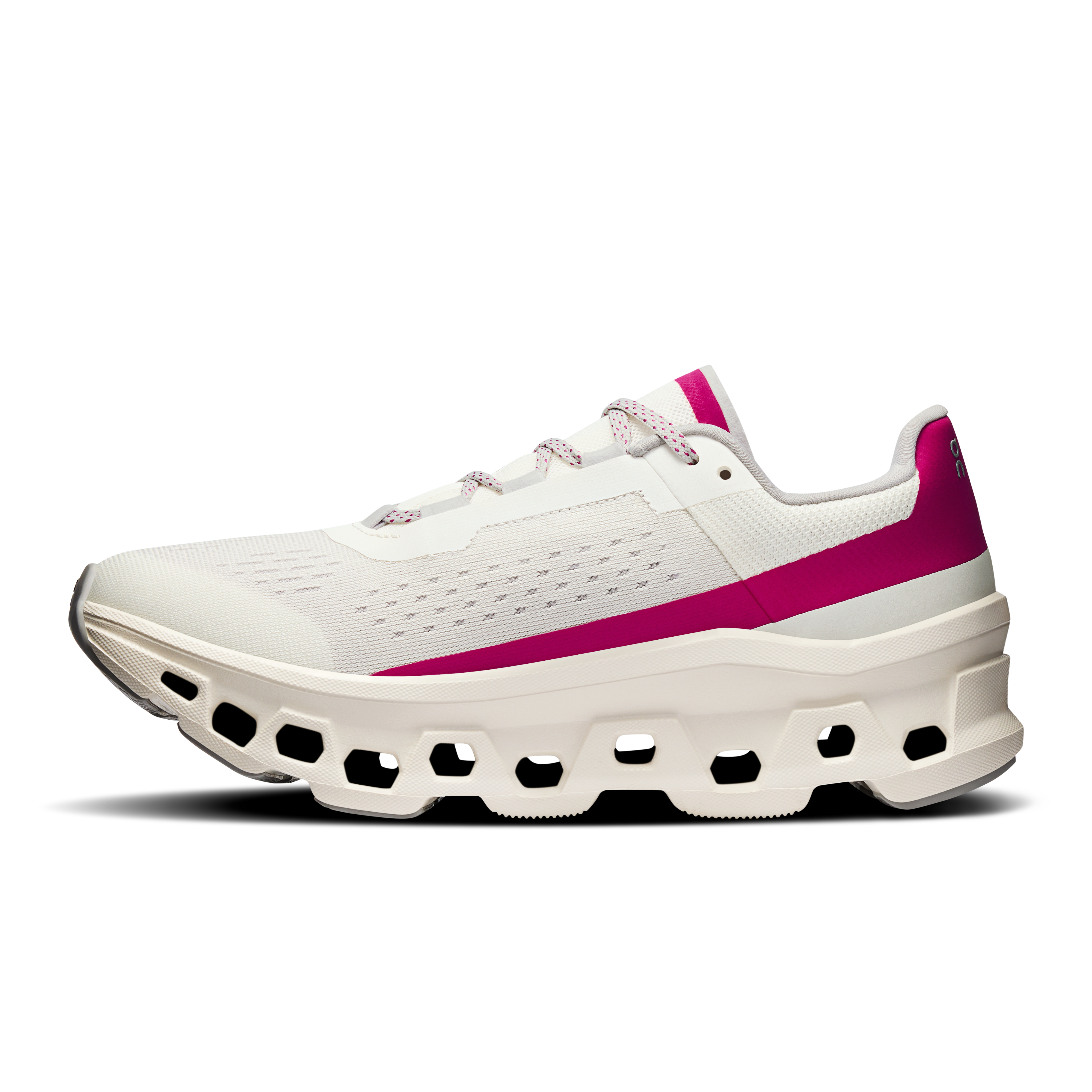 On Cloudmonster Ivory & Grenadine Mujer Road running Calzado