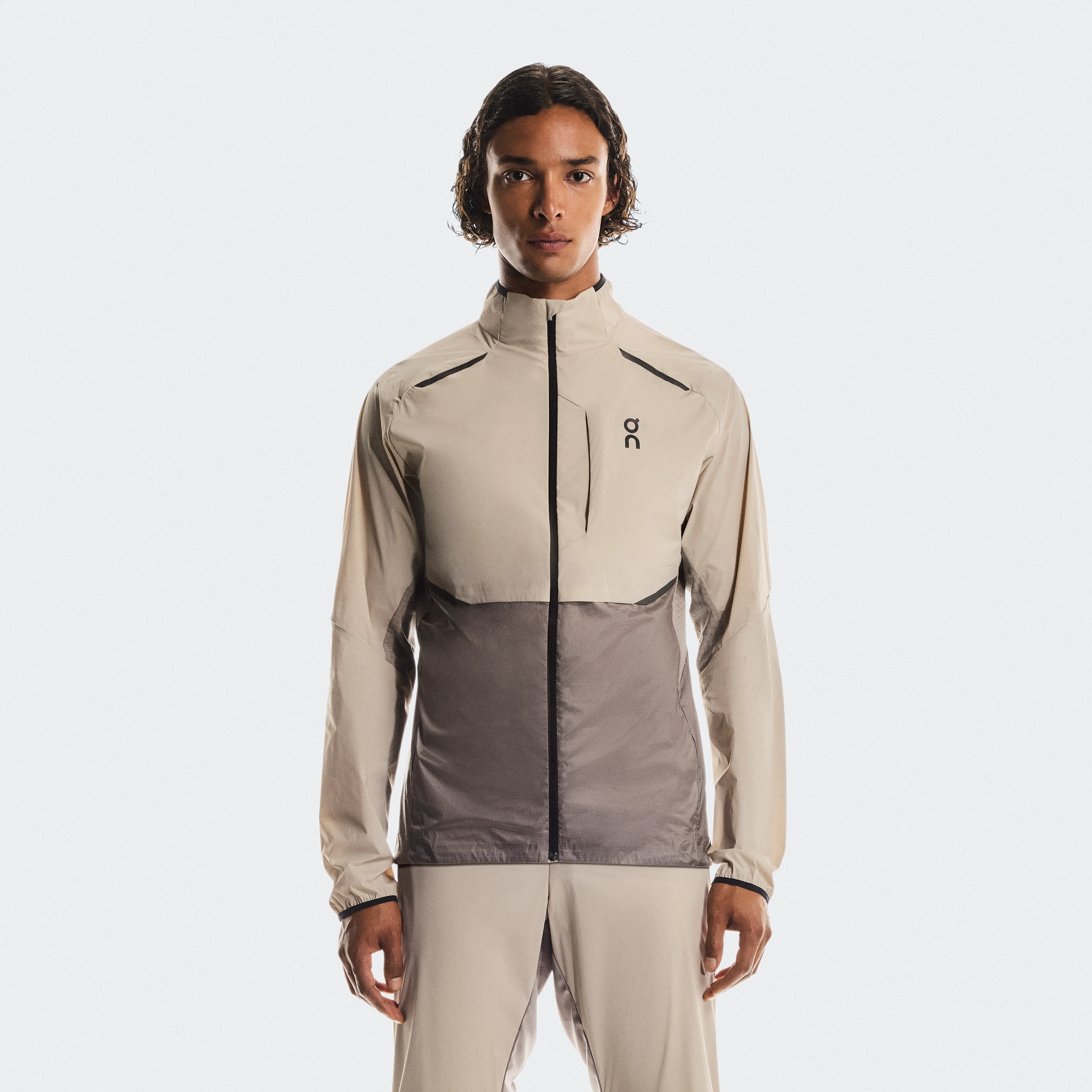 On Weather Jacket Beige Grey Men Men – Running, ultralight protection, windproof Jackets