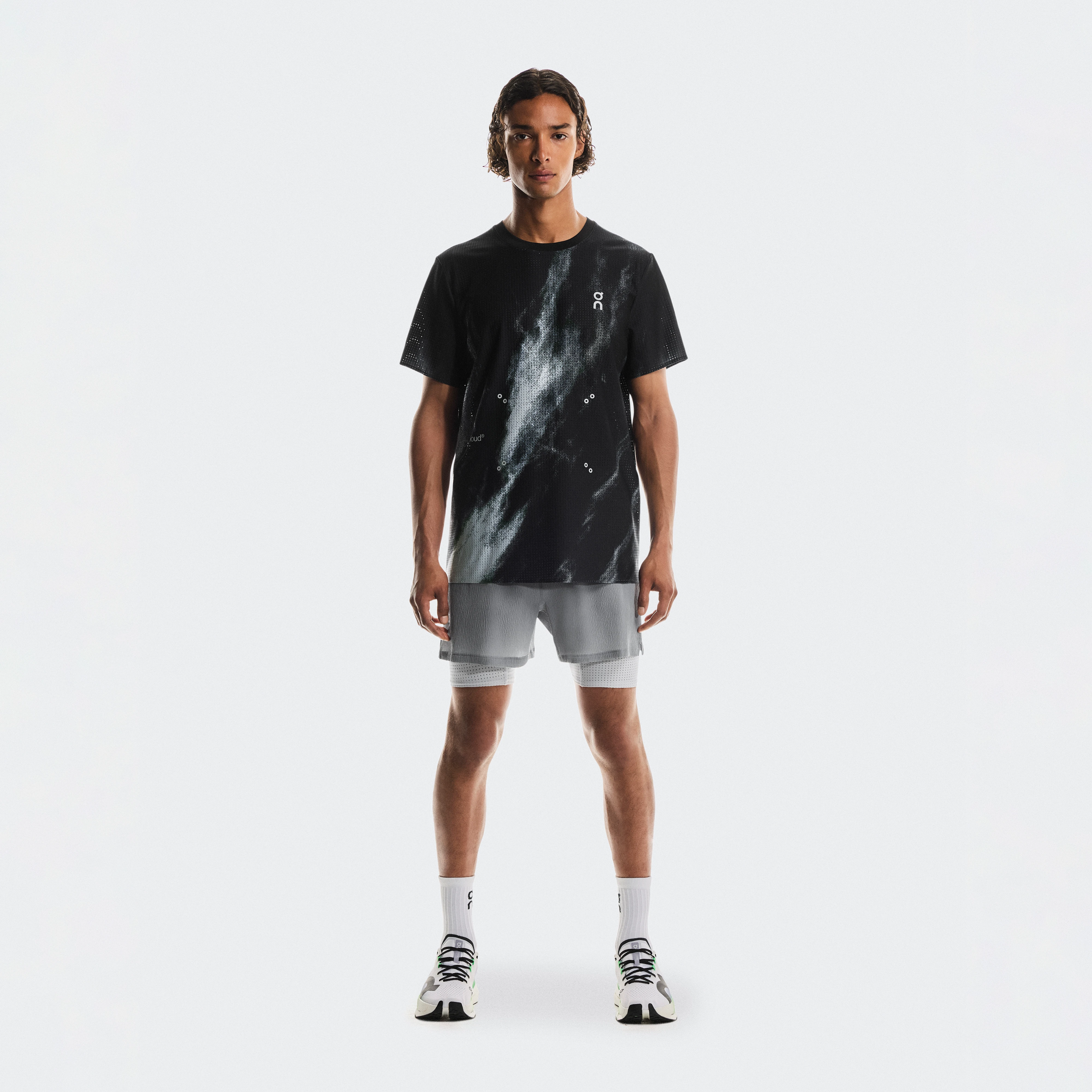 On Pace Shorts Grey Men Men – Running, 2-in-1, CleanCloud® Shorts