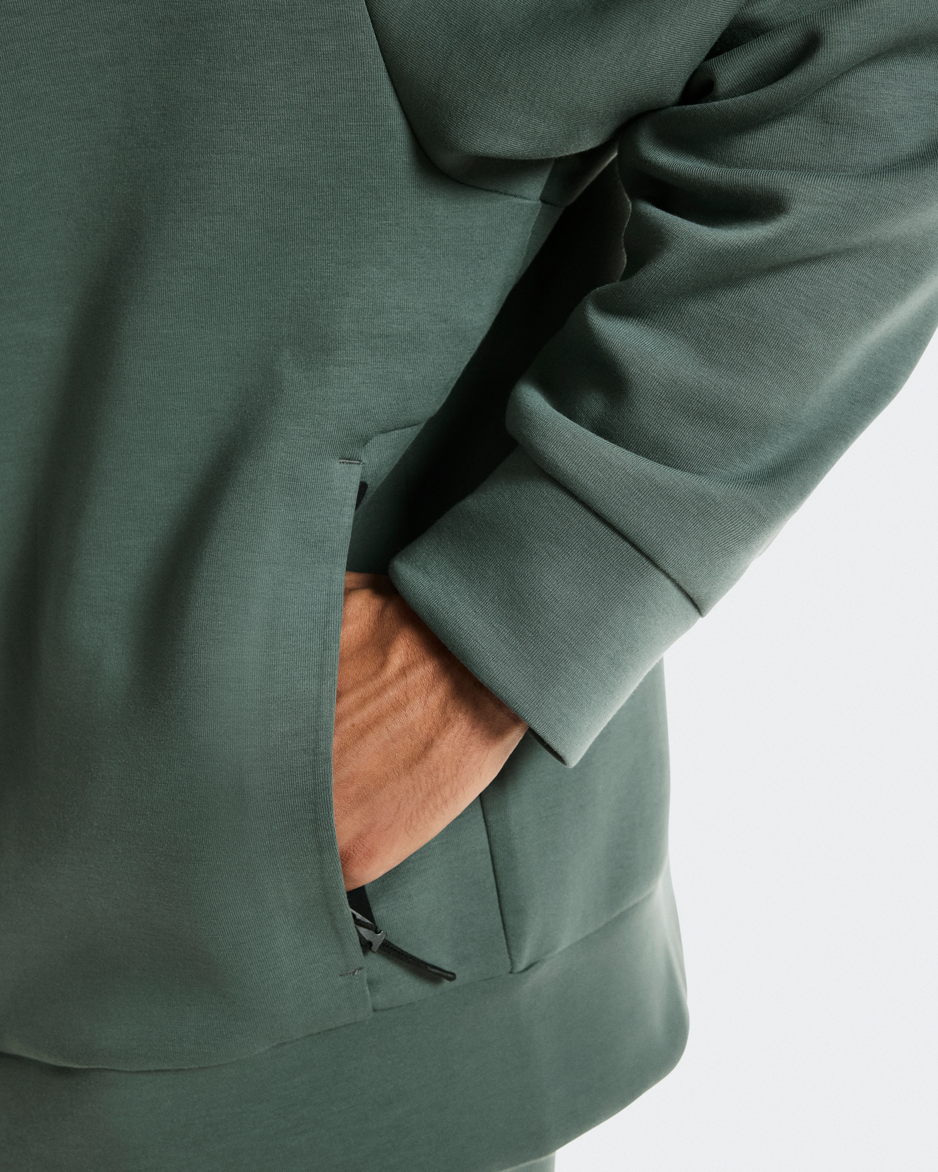 On Focus Tech Zip Hoodie Olive Masculino Moletons
