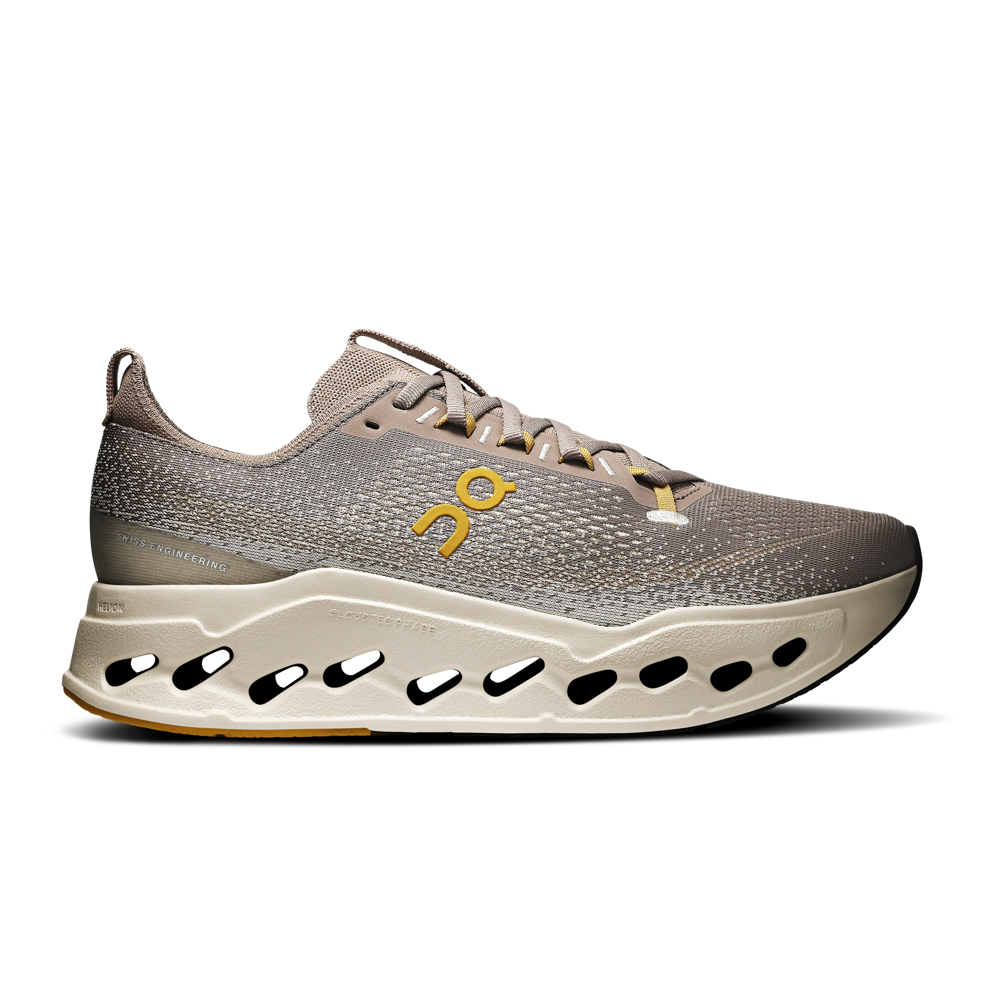 On Cloudsurfer Max Wide Grey Yellow Men Men – Everyday running, long runs Shoes