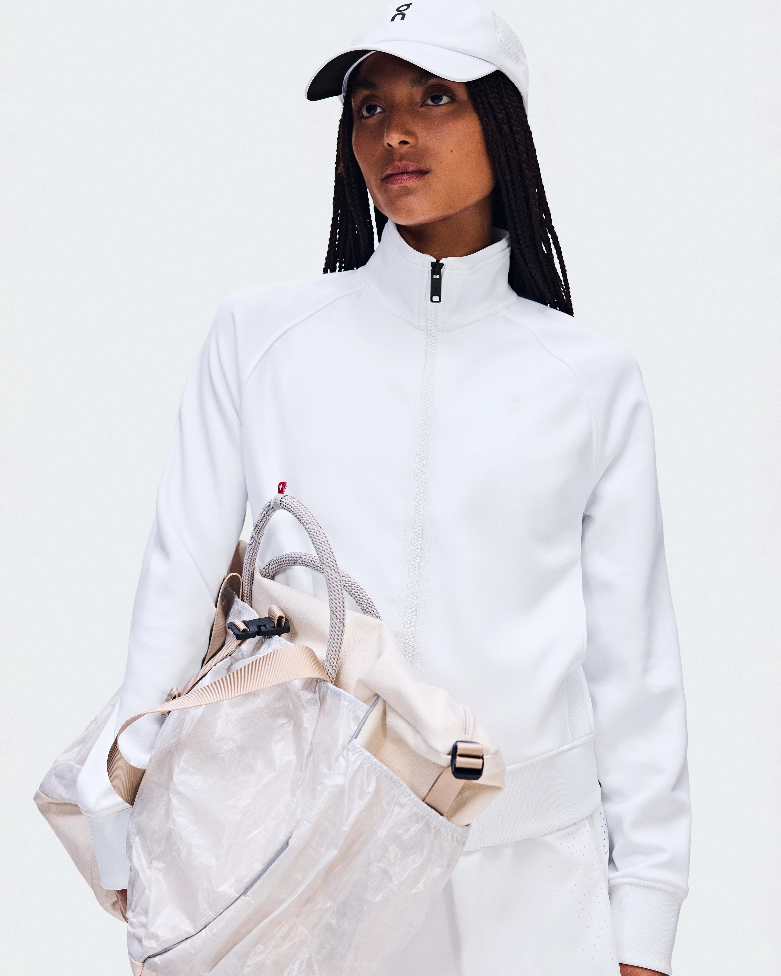 On Courtside Full Zip LDN White Women