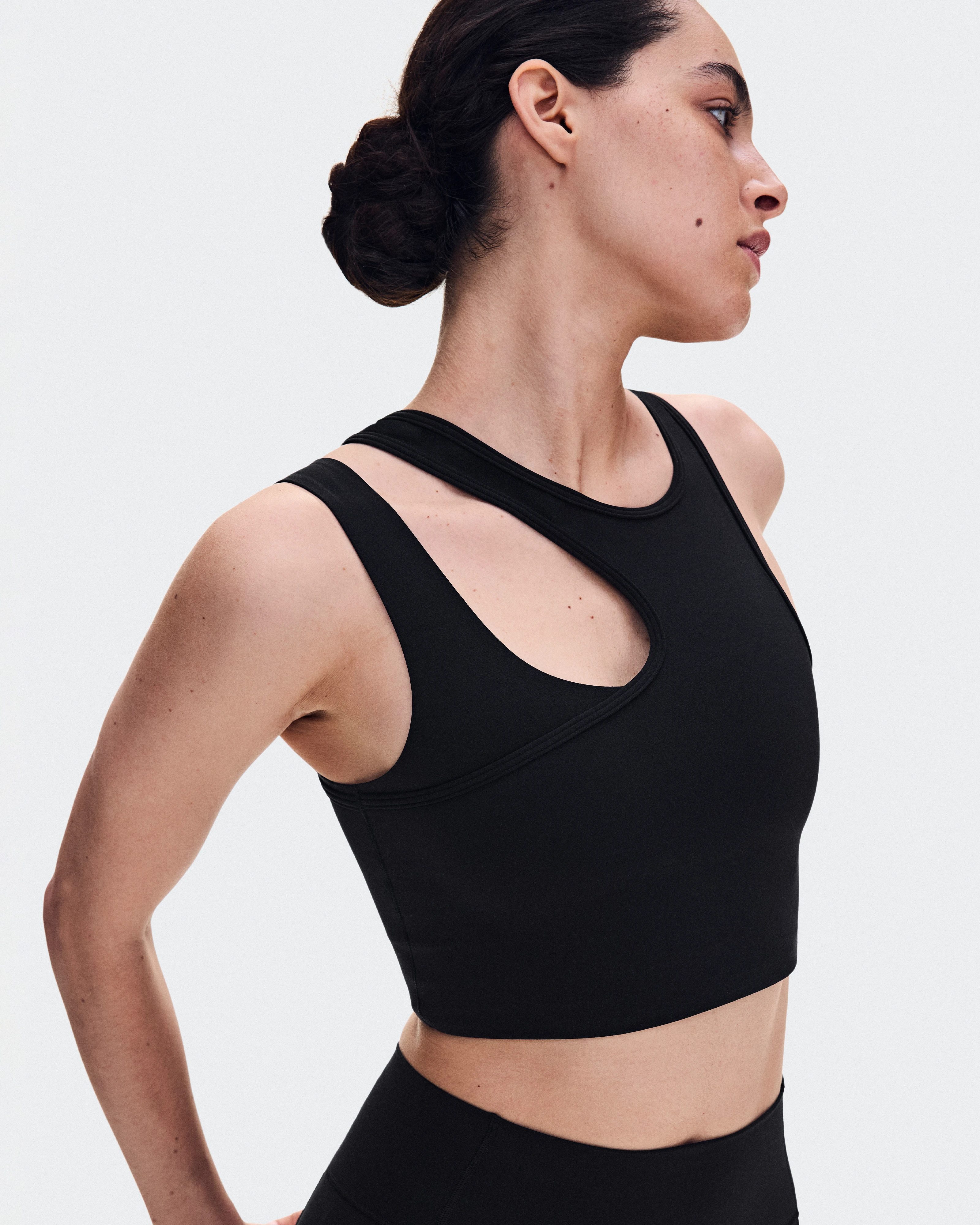 On Studio Asymmetric Crop Black Women Tops and t-shirts
