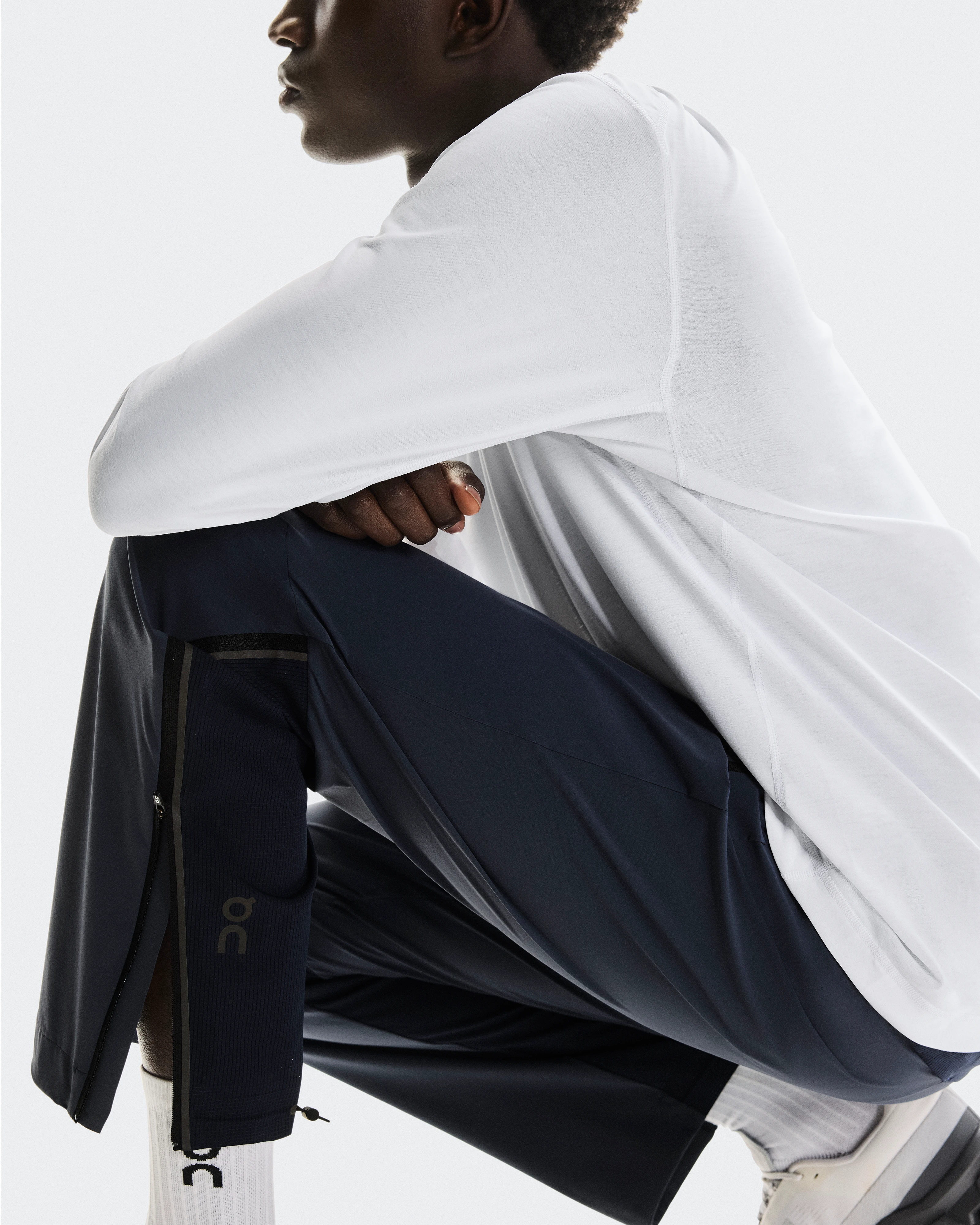 On Track Pants Navy & Navy Men Pants