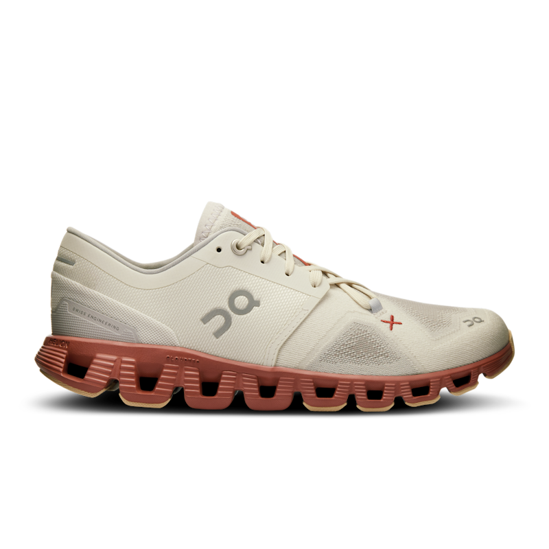 On Women's Cloud X 3 Gym Shoe in Ice/Auburn, Size: 42.5