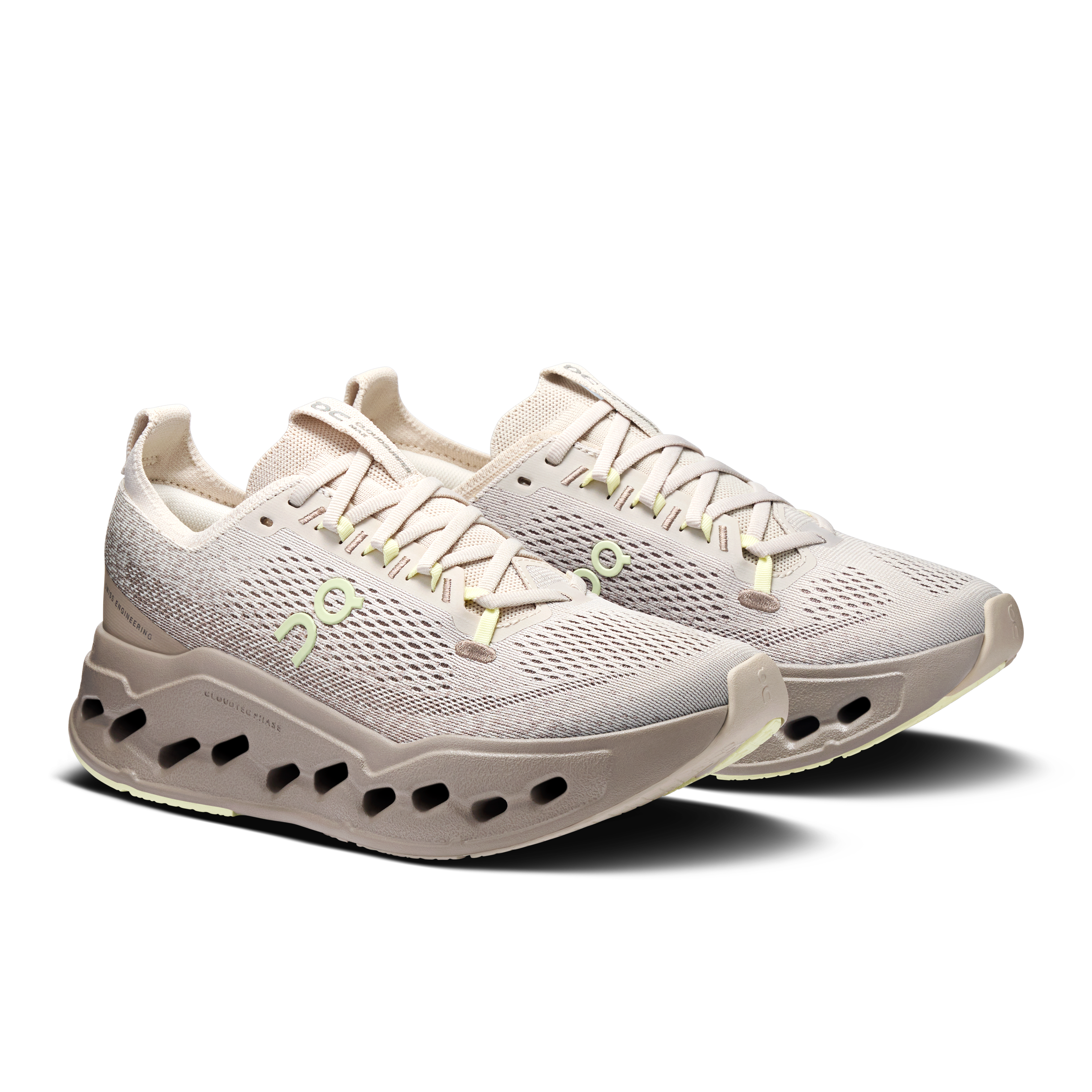 On Cloudsurfer Max Pelican & Limelight Women Road running Shoes