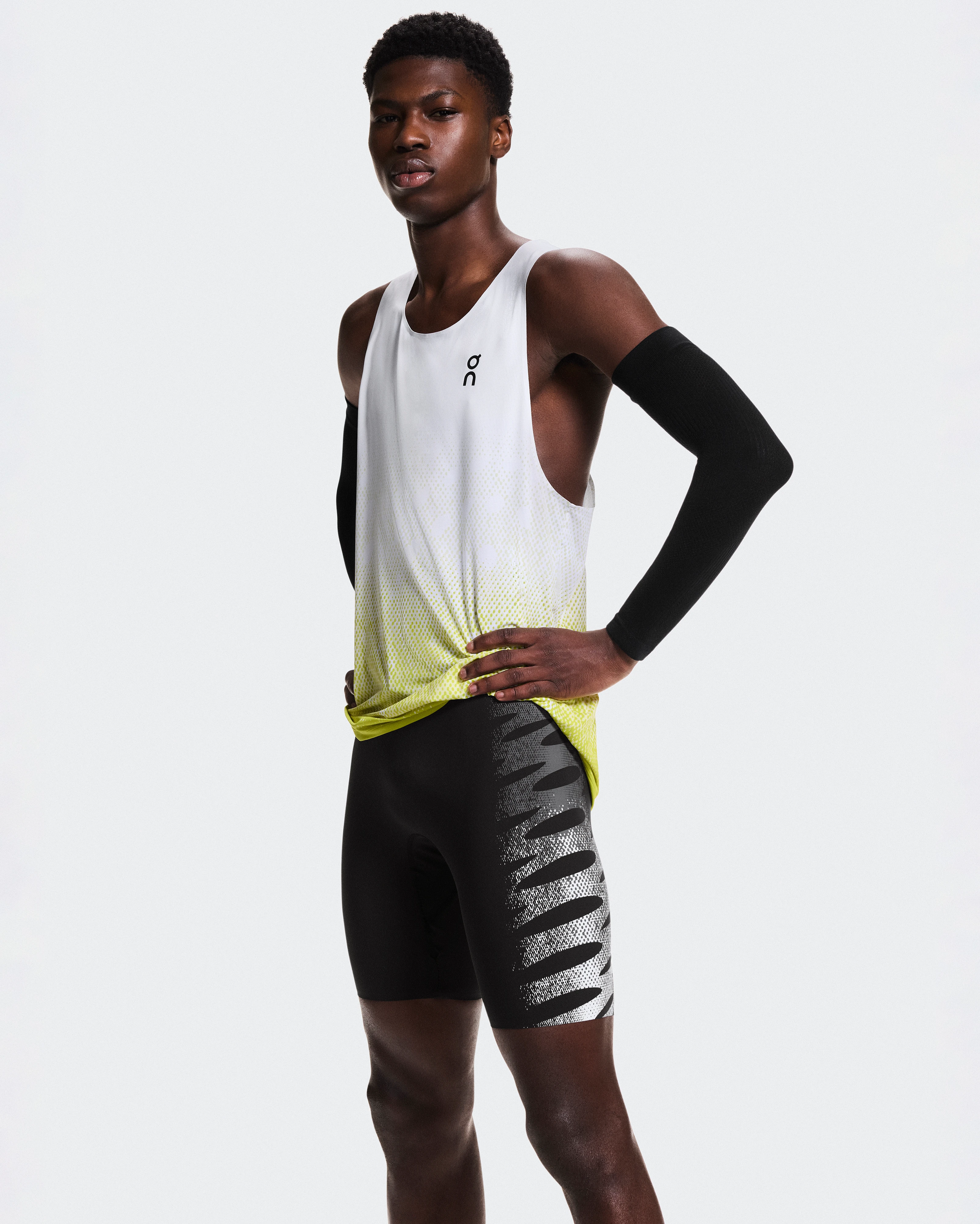 On Zero Half Tights Iron & White Men Tights