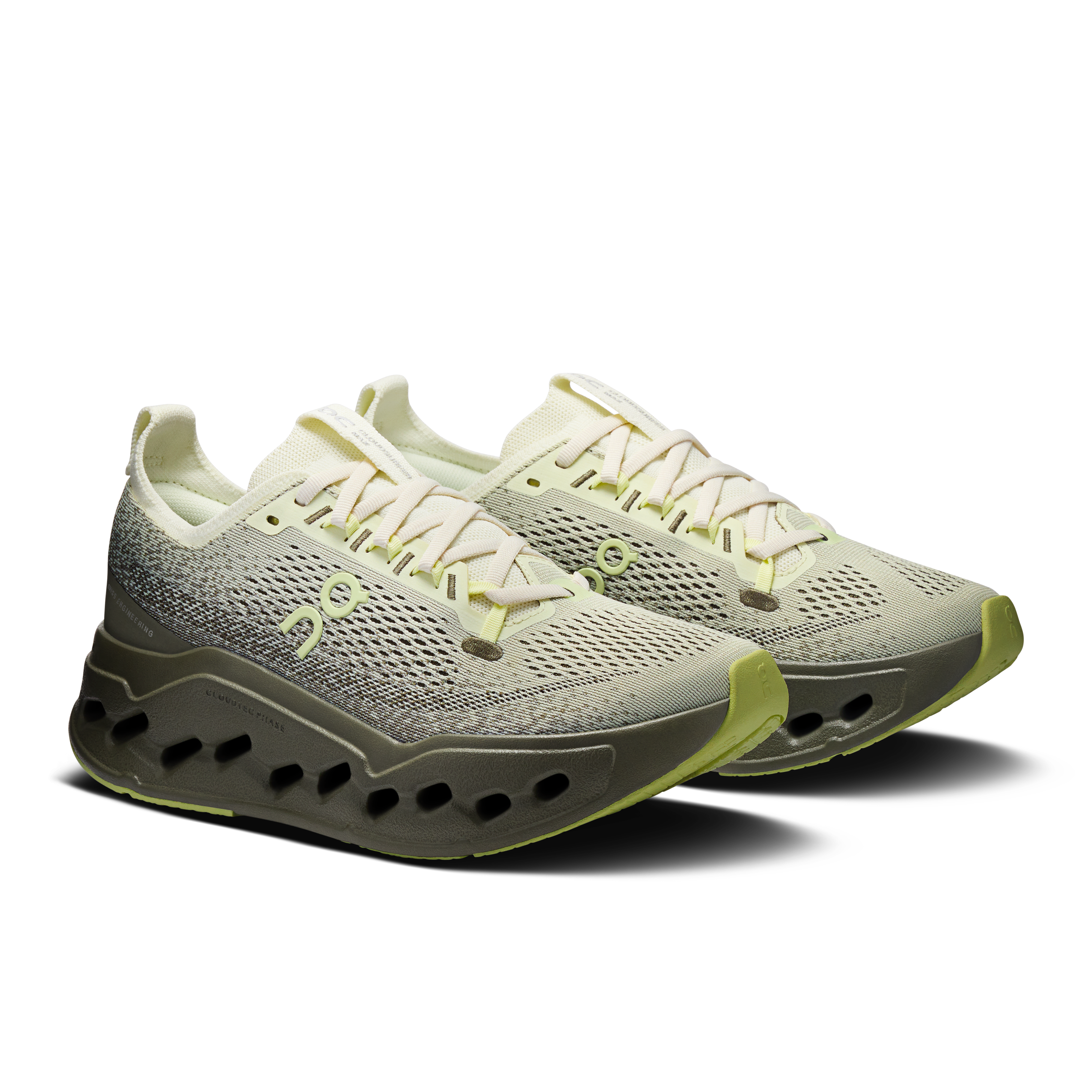 On Cloudsurfer Max Wide Seedling & Olive Women Road running Shoes