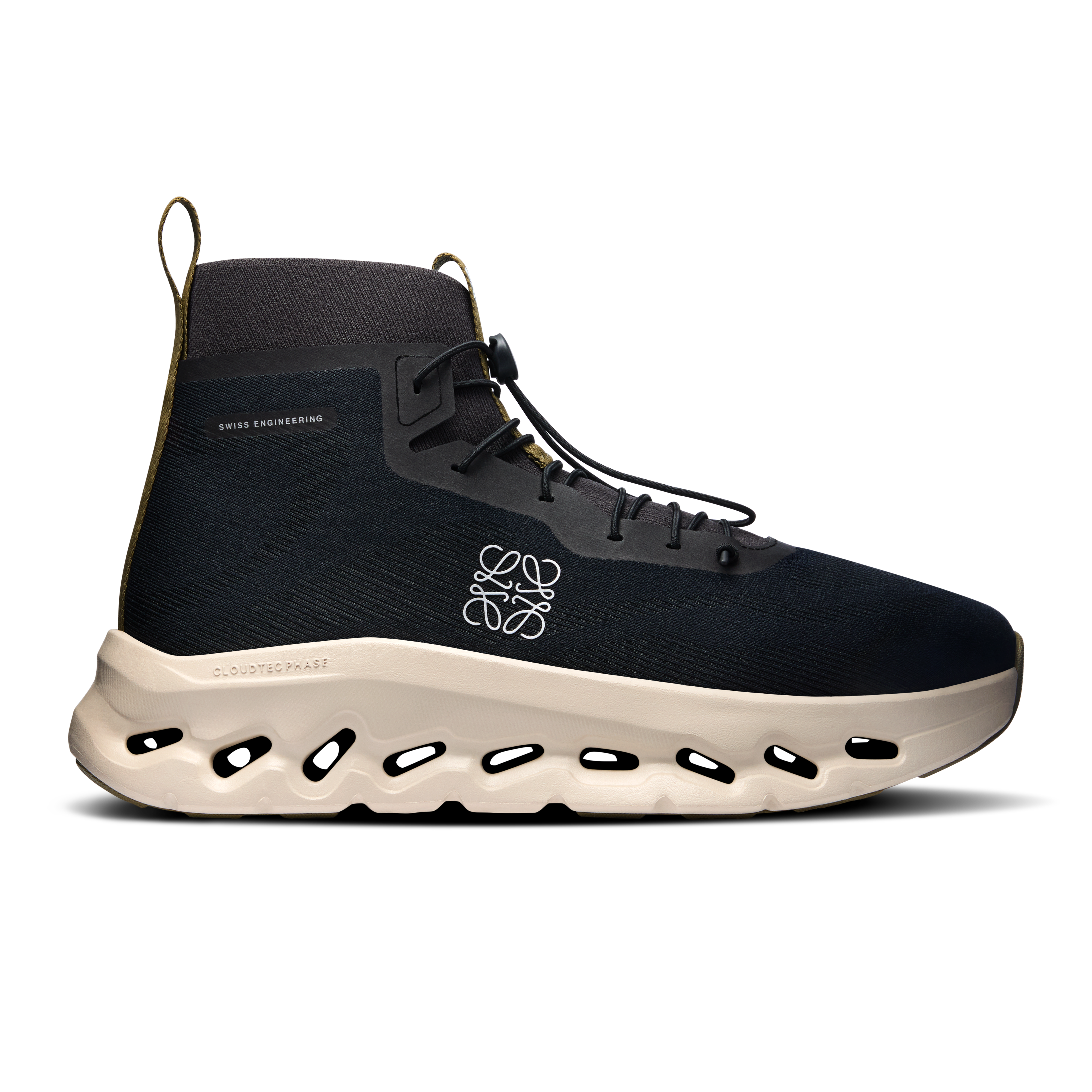 Cloudtilt Hi LOEWE Lifestyle Shoe in Black/Oatmeal Olive