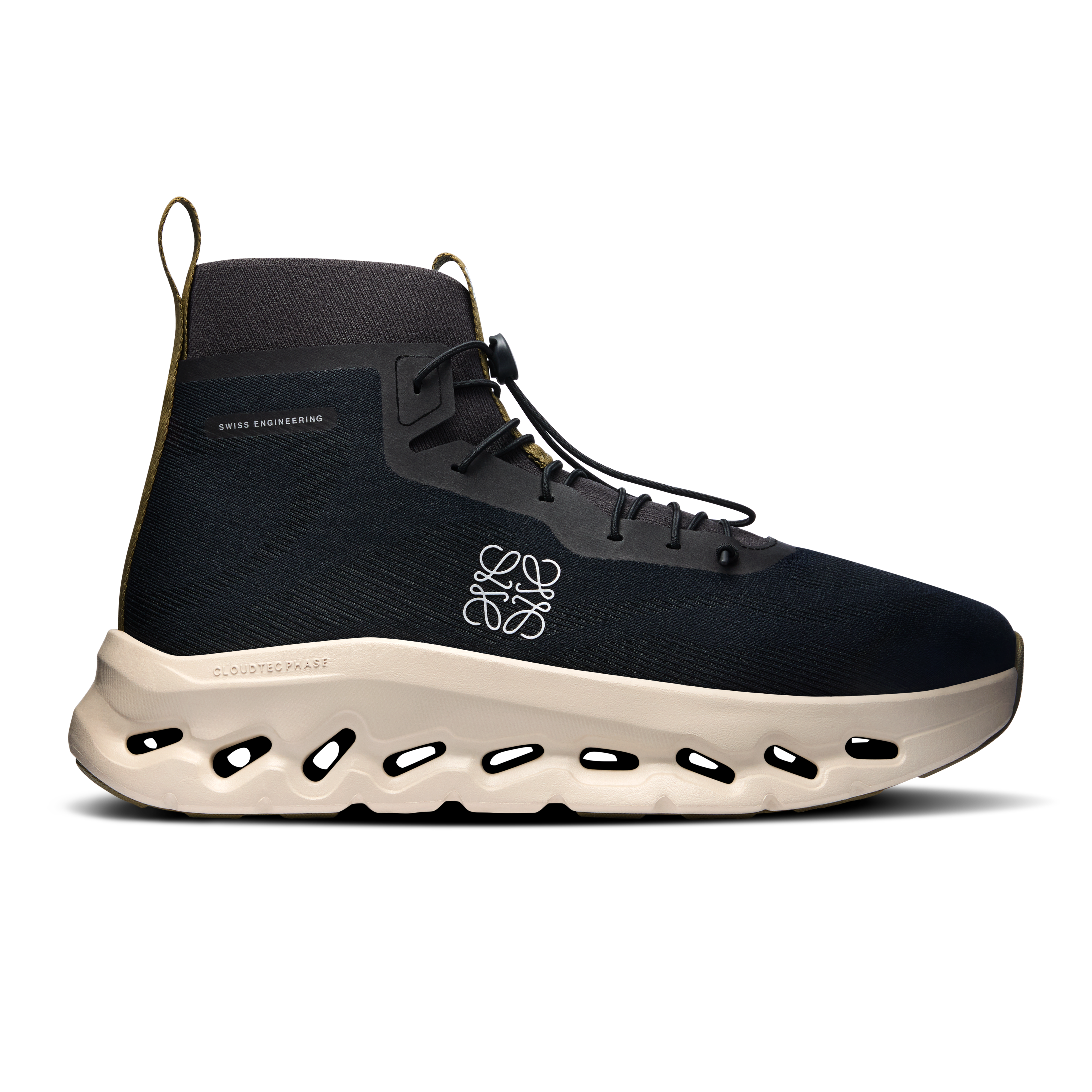 On Cloudtilt Hi LOEWE Black & Oatmeal | Olive Men – All-day comfort Shoes