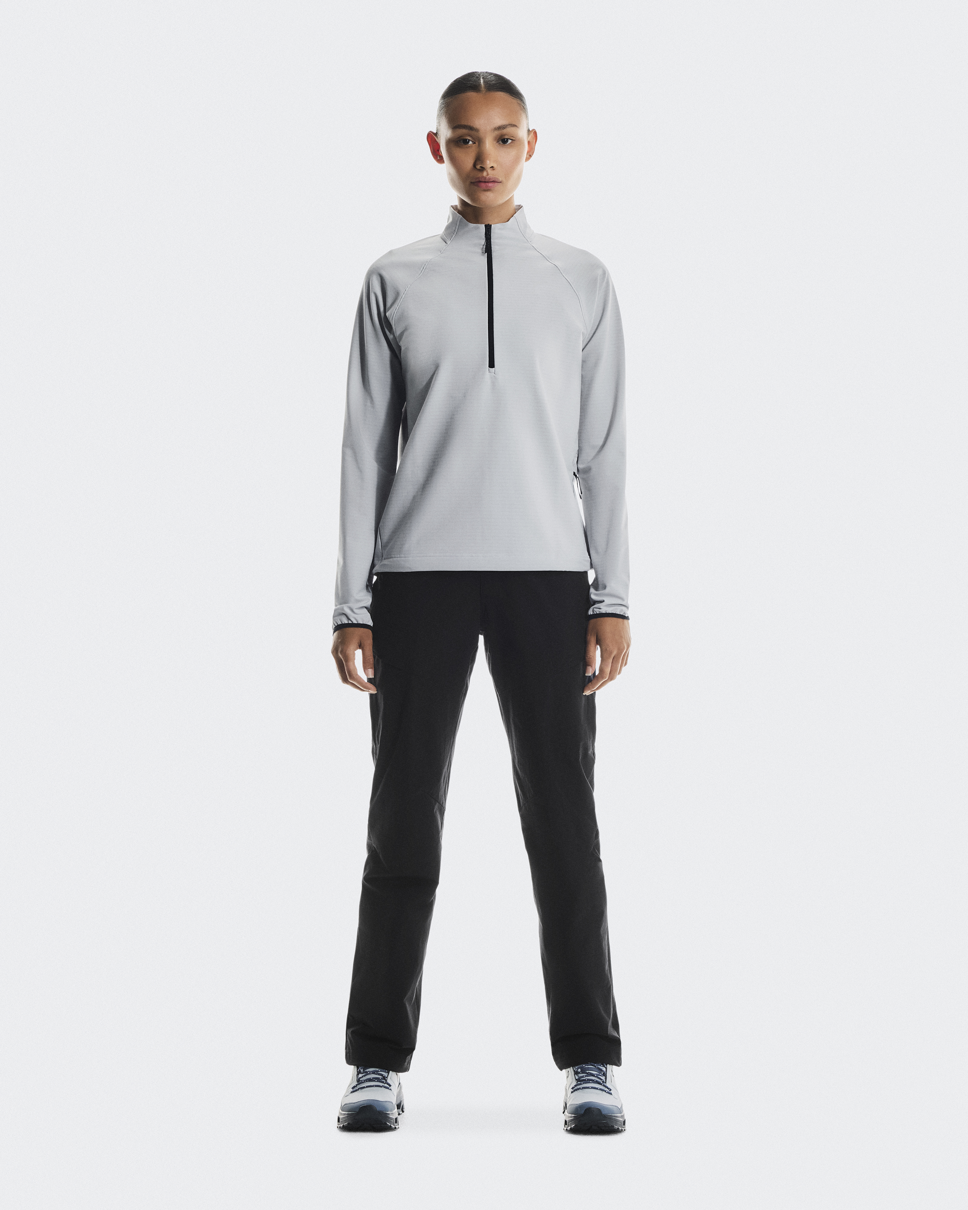 On Trek Quarterzip Sudadera para Mujer en Glacier, Talla: Large, Polyester