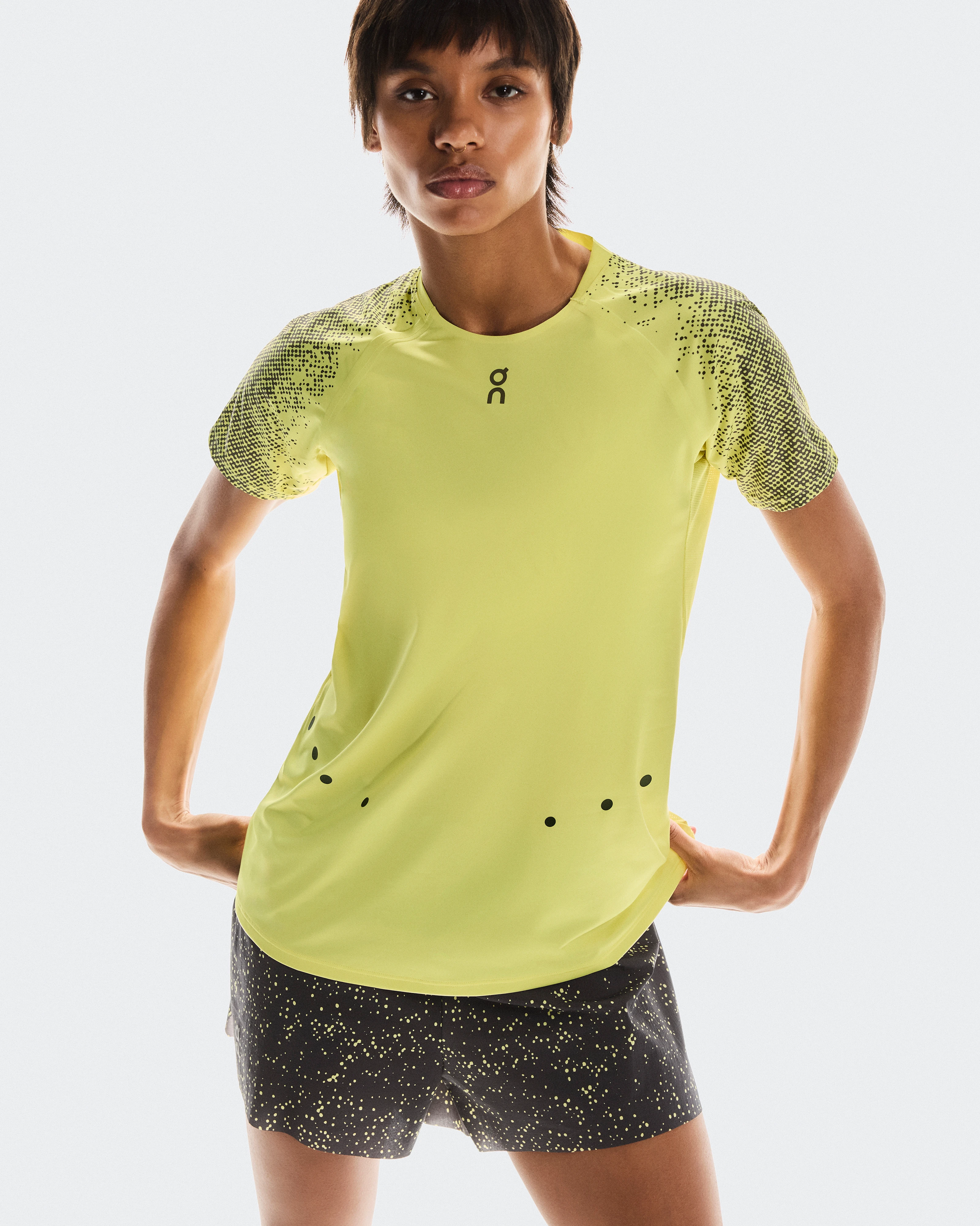 On Ultra-T Limelight & Grey Women Tops and t-shirts