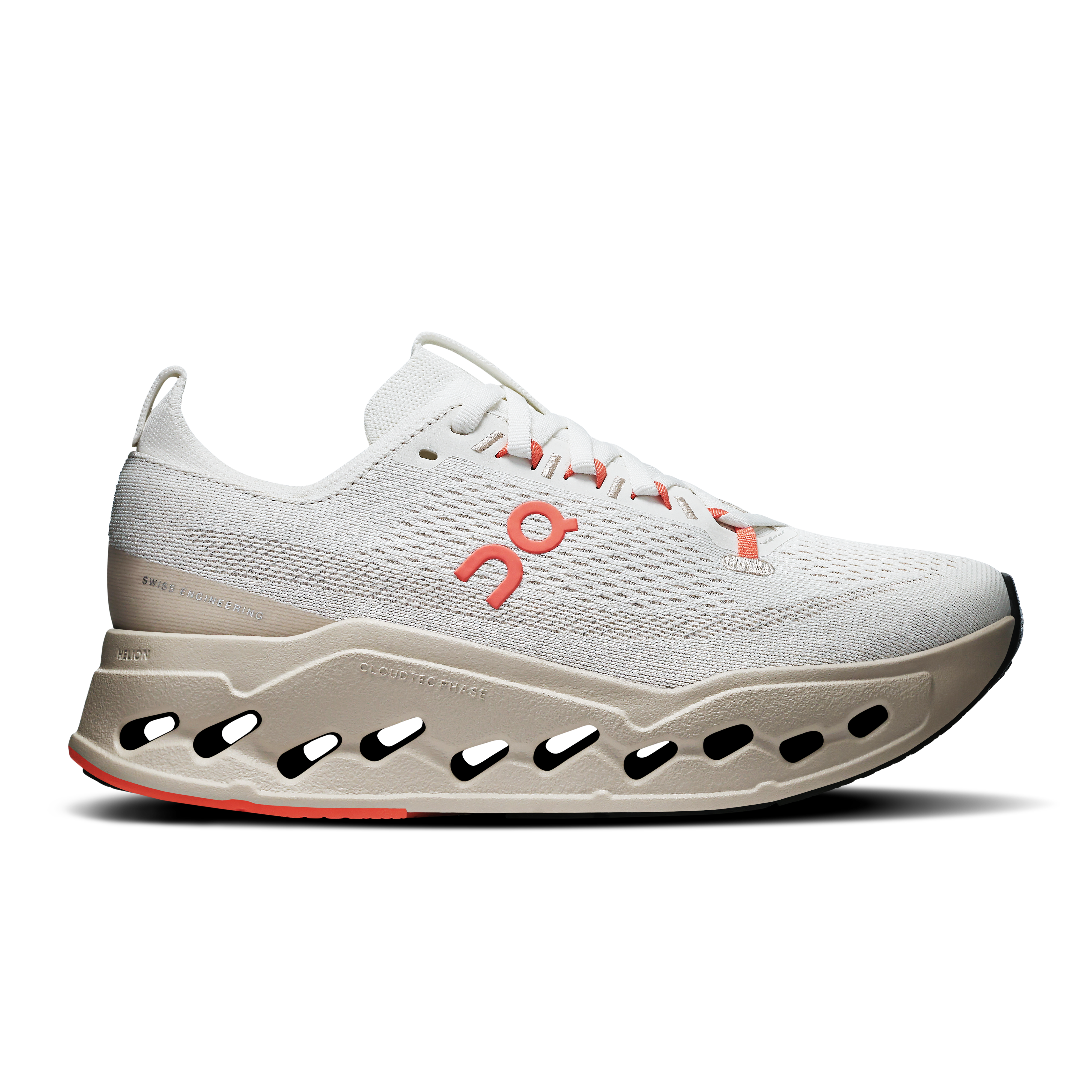 On Cloudsurfer Max Beige Red Women Women – Road running, CloudTec Phase®, maximum cushioning Shoes