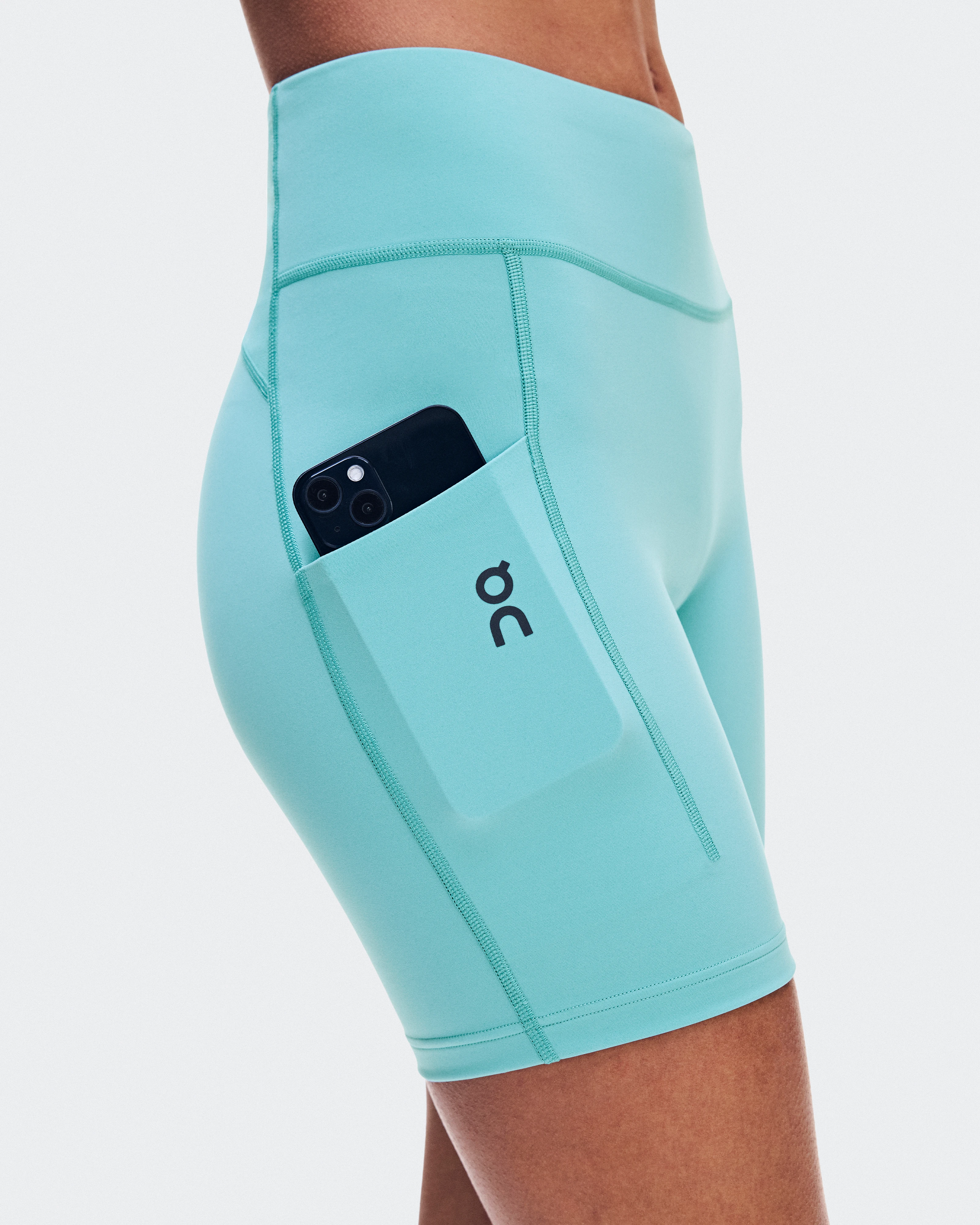 On Performance Tights Short Aquamarine Women Tights