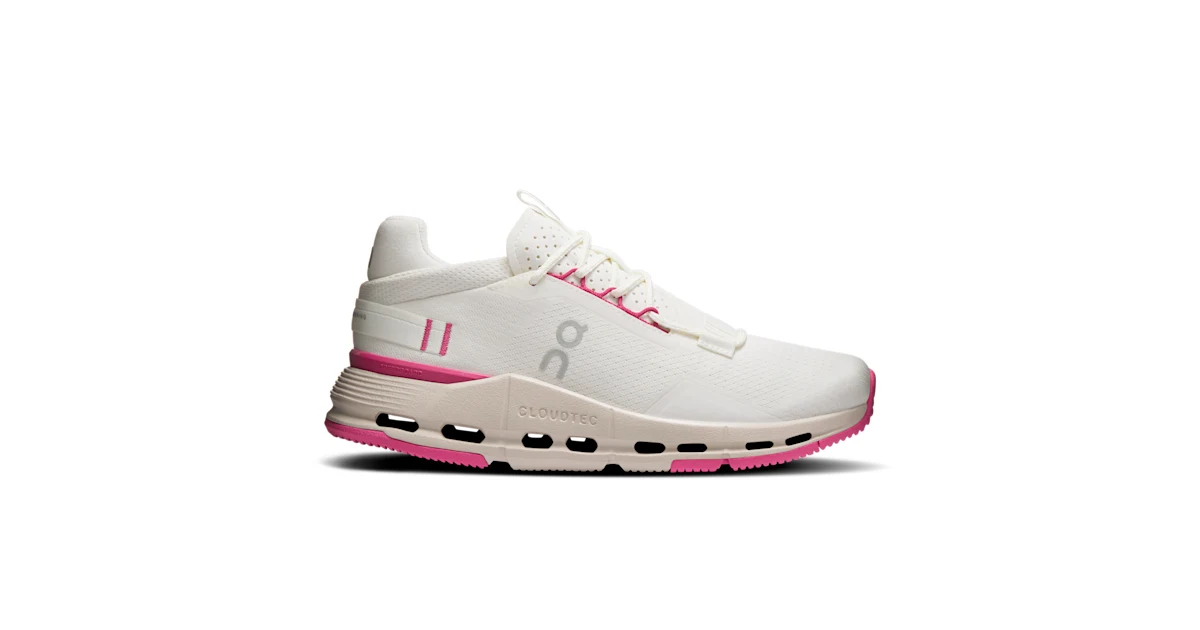 Tenis Cloudnova 2 para mujer crema y rosa · On