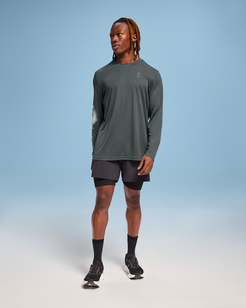 On Men's Pace Long-T Long-Sleeve Shirt in Lead, Size: XXL, Polyester/Recycled