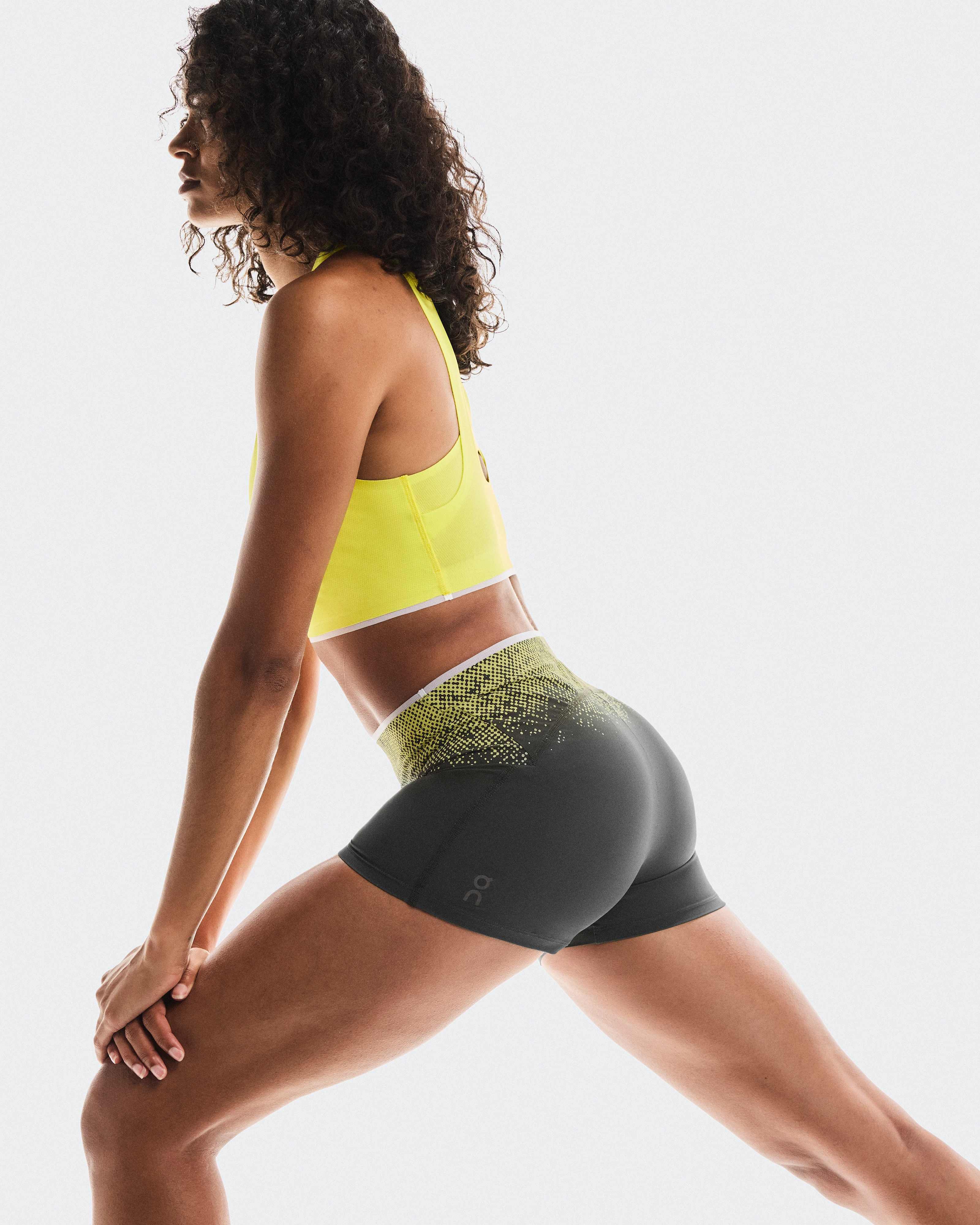 On Race Tights Short Lime Femme Leggings